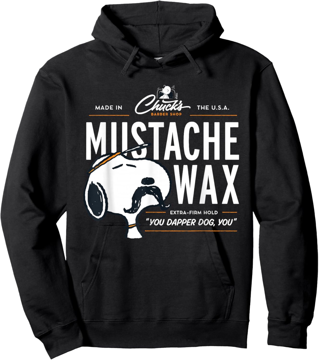 Peanuts Snoopy Mustache Wax Hoodie - Hoodie | Black