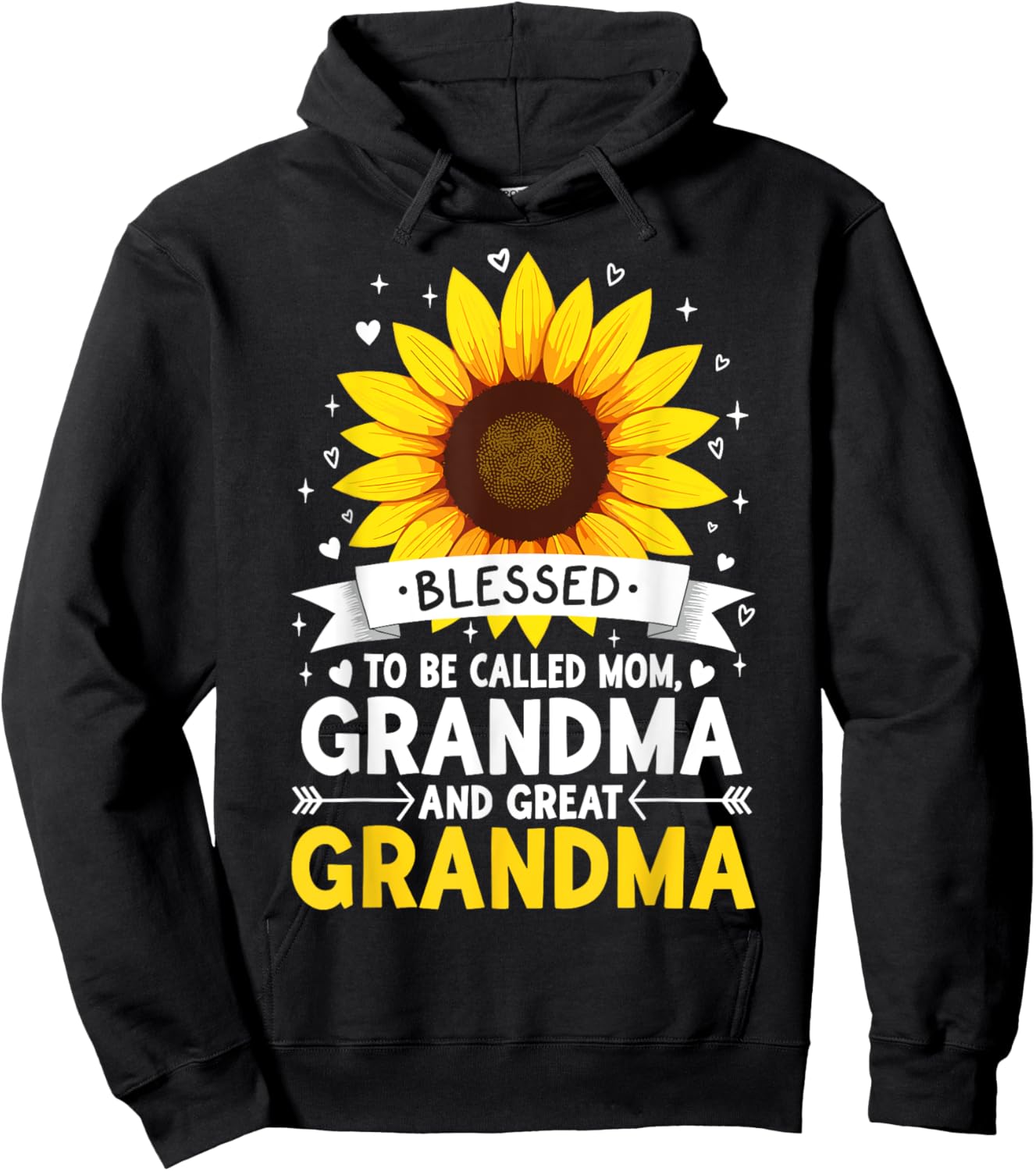 Blessed To Be Called Mom Grandma Mother's Day Great Grandma Hoodie - Hoodie | Black