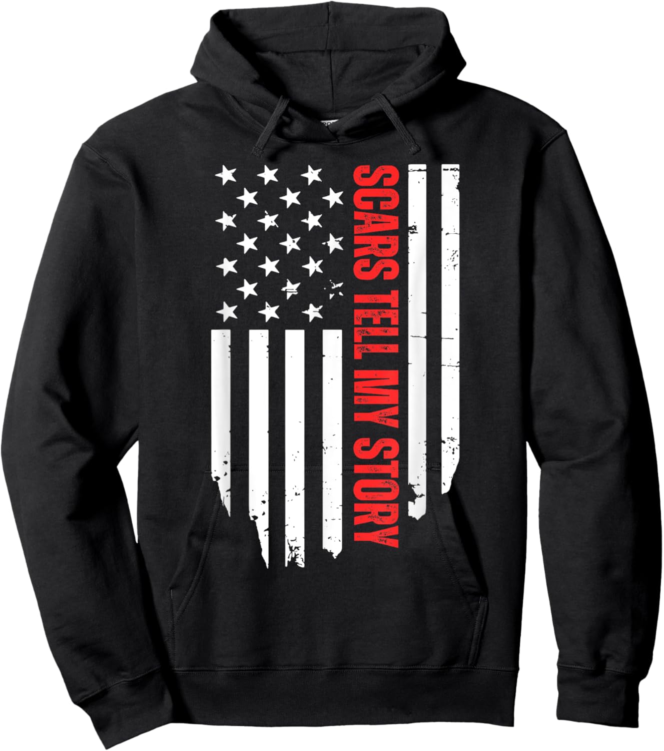 Burn Survivor United States Flag Scars and Stripes Hoodie - Hoodie | Black
