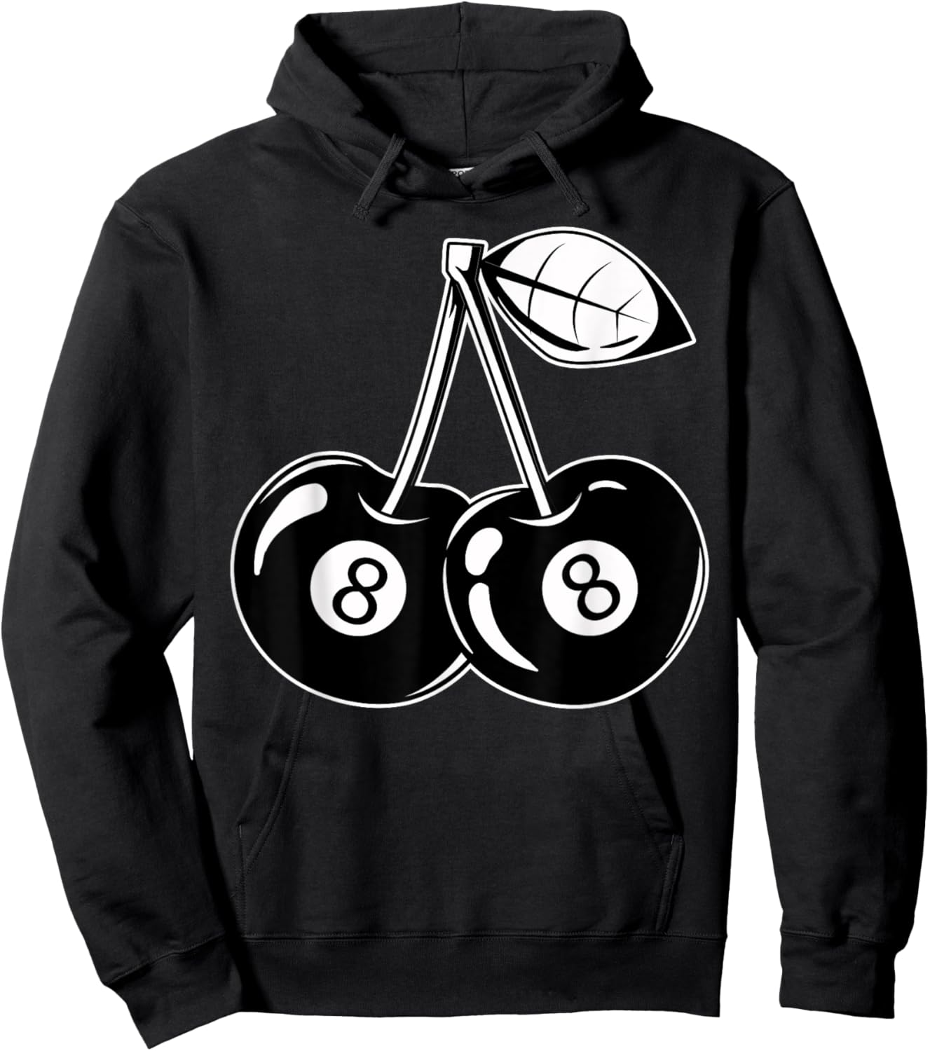 Lucky 8 Ball Black Cherry Lover Y2K Aesthetic Pool Billiard Hoodie - Hoodie | Black