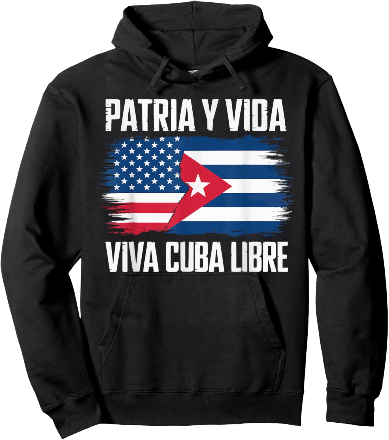 Half Cuban Half American Country USA Flag Cuba America Hoodie - Hoodie | Black