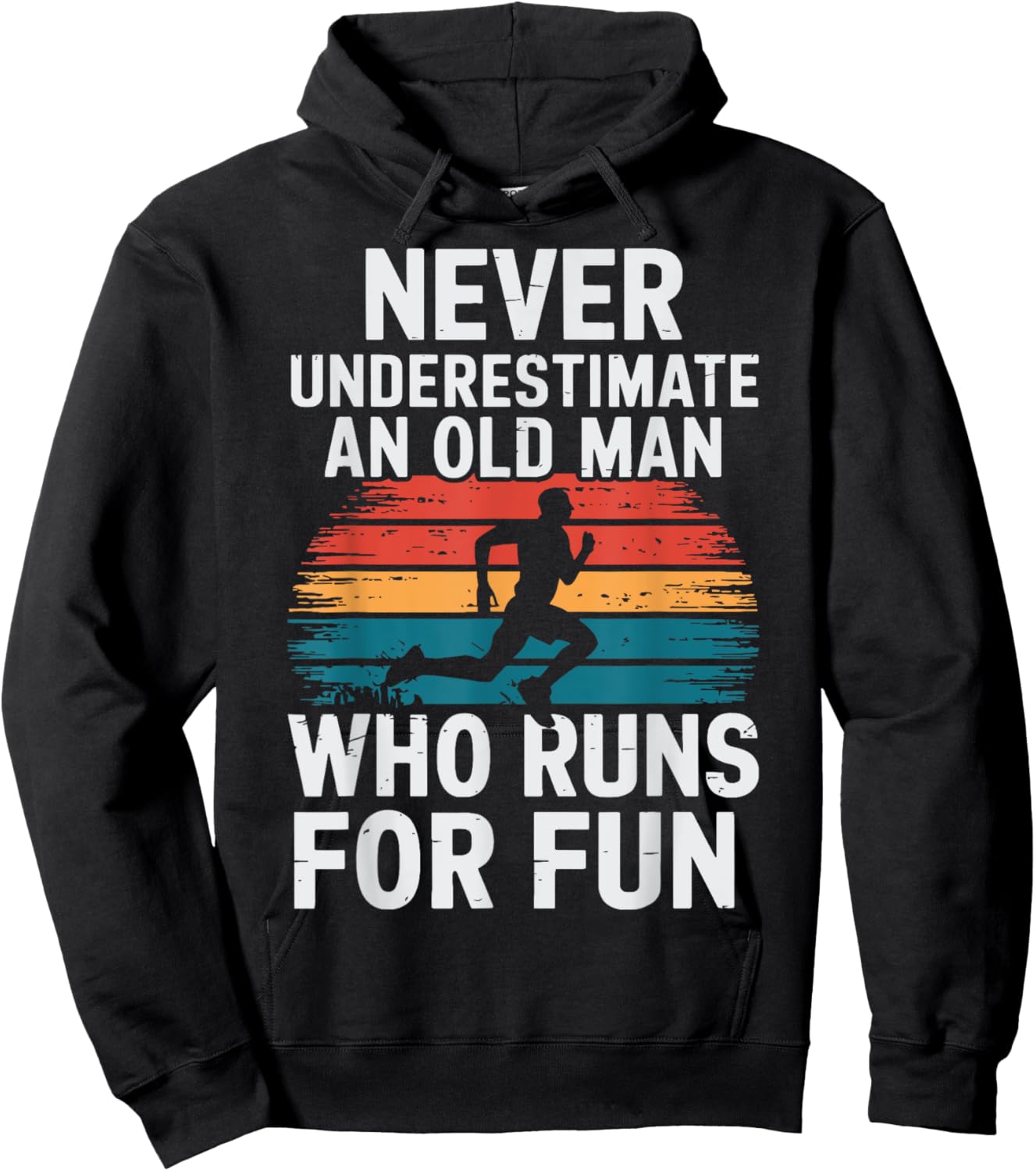 Old Man Running Humor Fitness Lover Funny Senior Runner Hoodie - Hoodie | Black