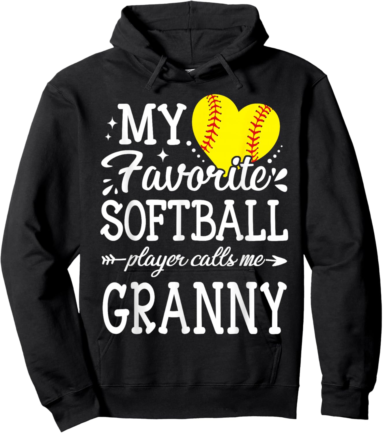 My Favorite Softball Player Calls Me Granny Hoodie - Hoodie | Black