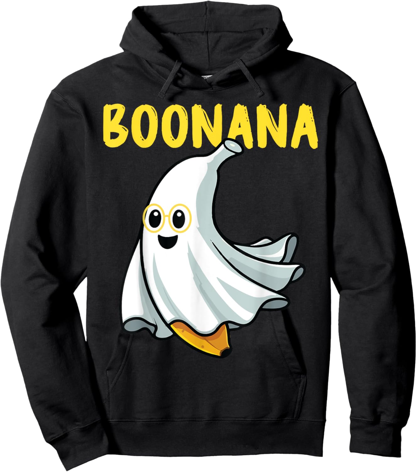 Cute Boonana Ghost Funny Banana Halloween Men Women Kids Hoodie - Hoodie | Black