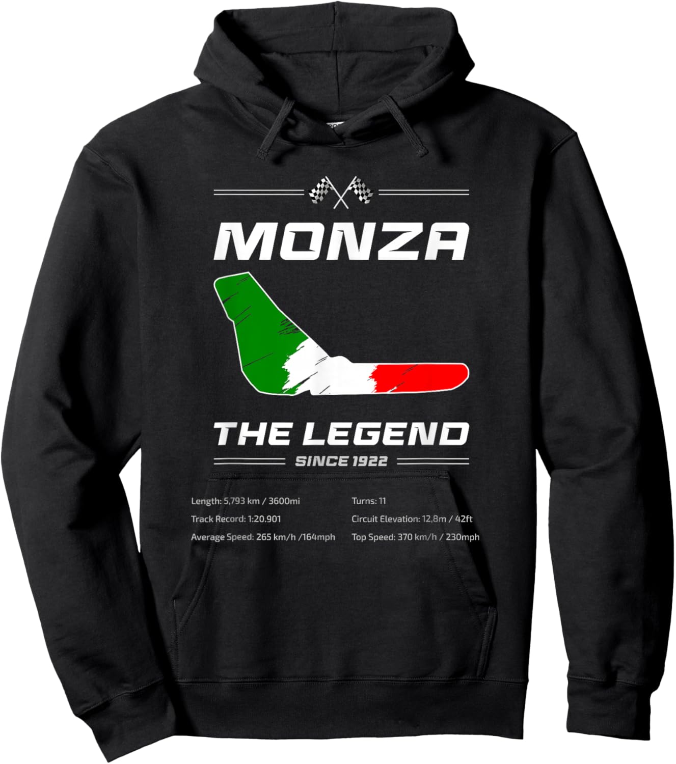 Monza Italien Historische Rennstrecke – 1921 Blueprint Hoodie - Hoodie | Black