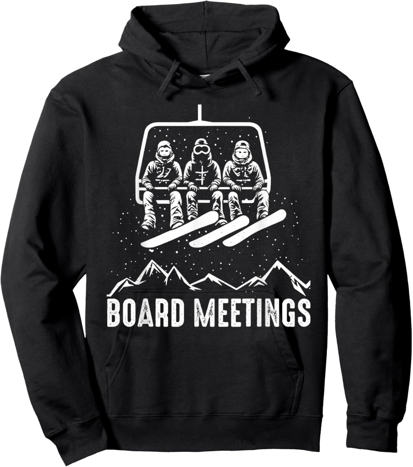 Board Meeting Funny Snowboarding Winter Sports Men Women Hoodie - Hoodie | Black