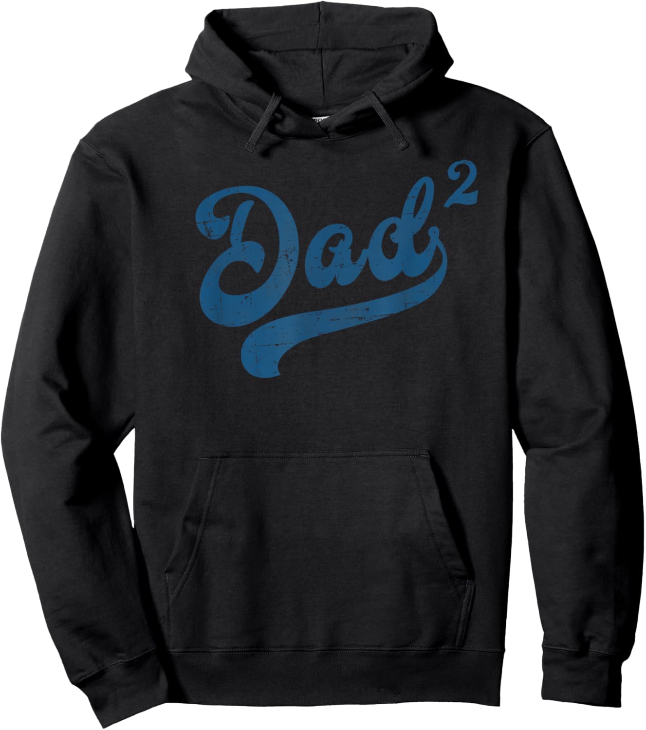 Dad2 Squared Vintage Father's Day Daddy of 2 Kids Father Hoodie - Hoodie | Black
