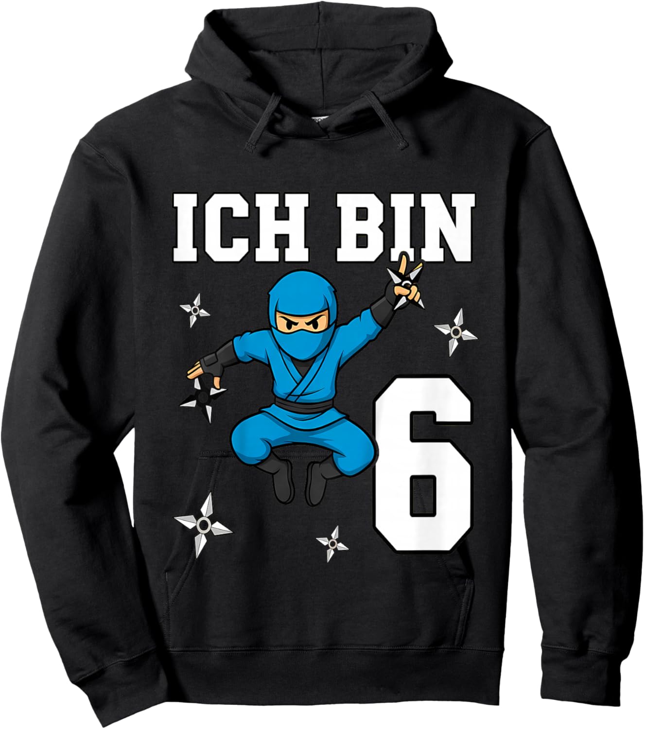 Ich Bin 6 Ninja Geburtstag 6 Jahre Junge Karate Hoodie - Hoodie | Black