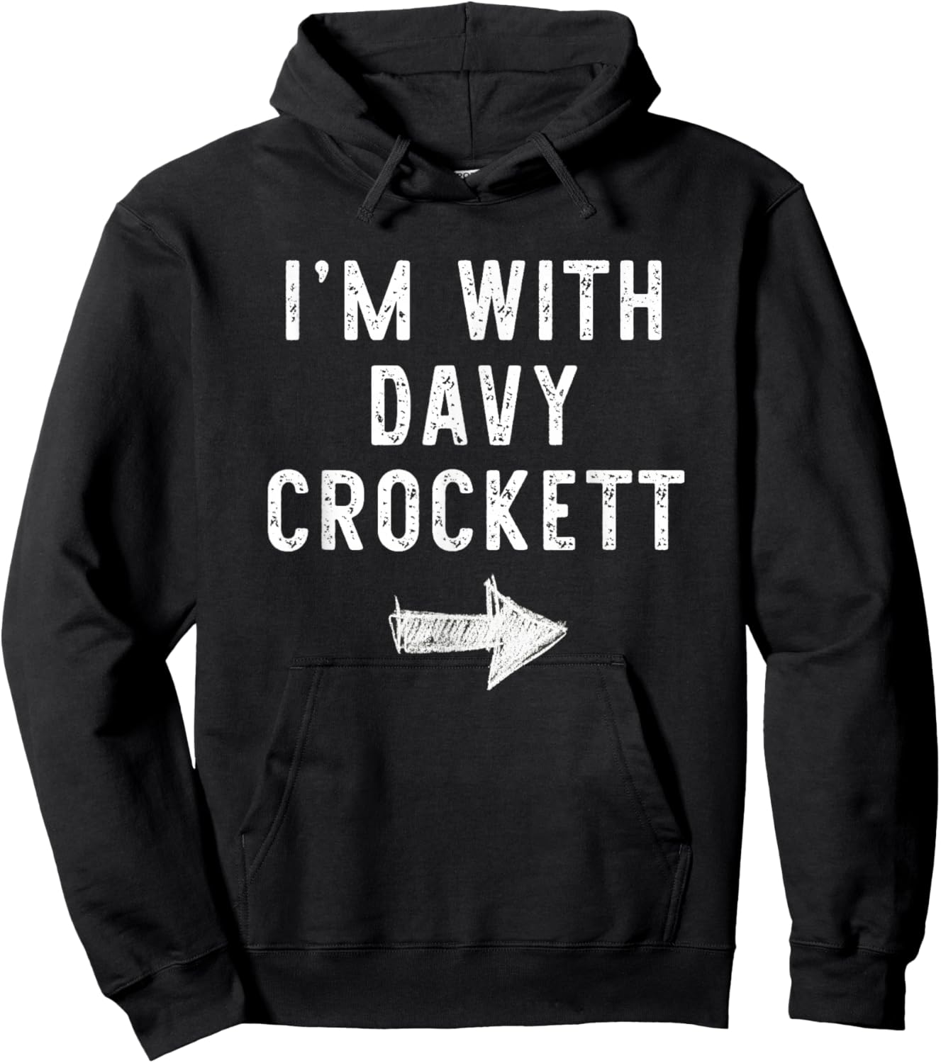 I’m with Davy Crockett Funny Halloween Couple Costume Hoodie - Hoodie | Black