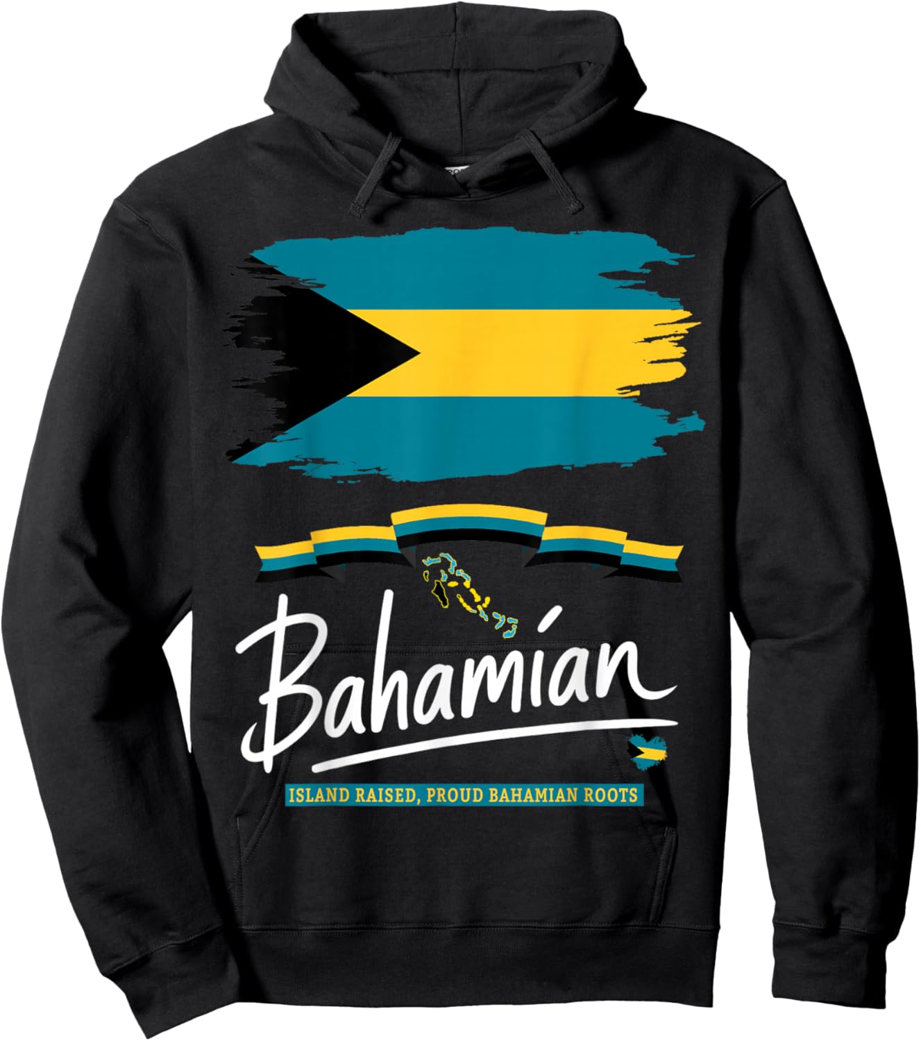 Bahamas Flag Outfit Idea Bahamian Caribbean Theme Hoodie - Hoodie | Black