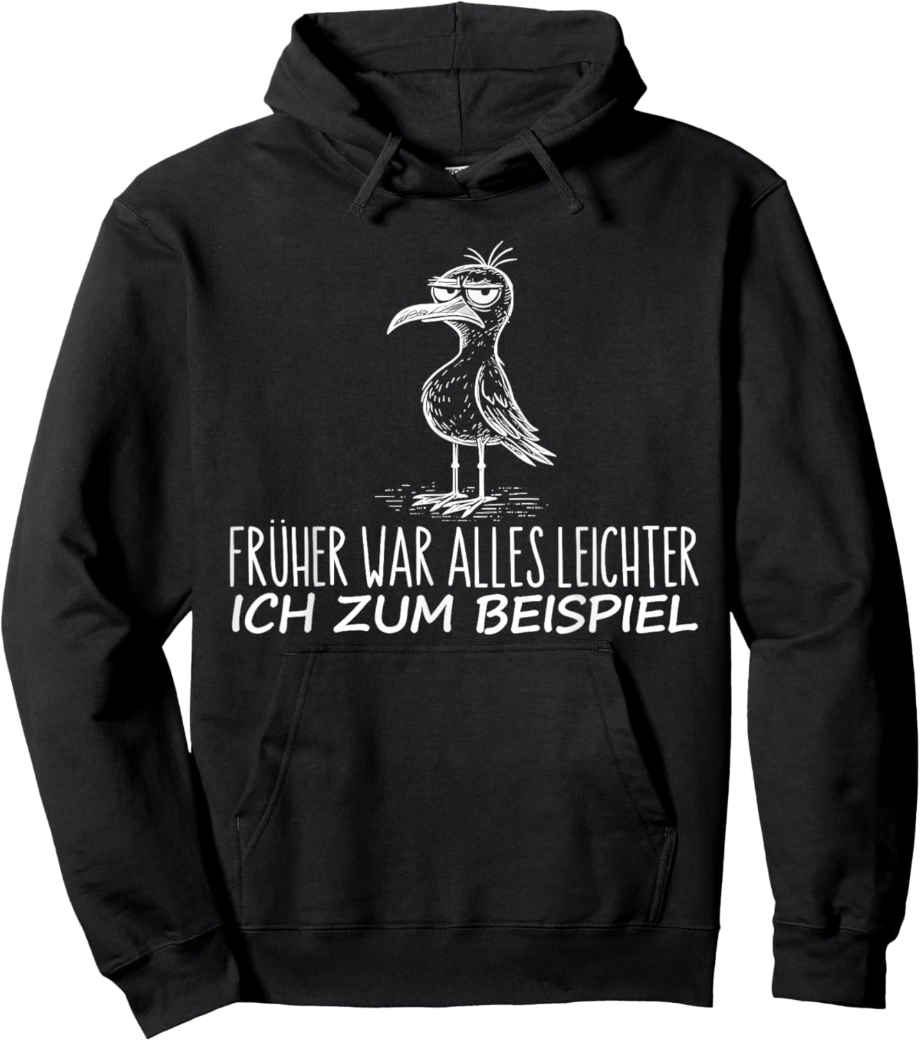 with German Text "früher war Alles leichter ich" [ Hoodie - Hoodie | Black