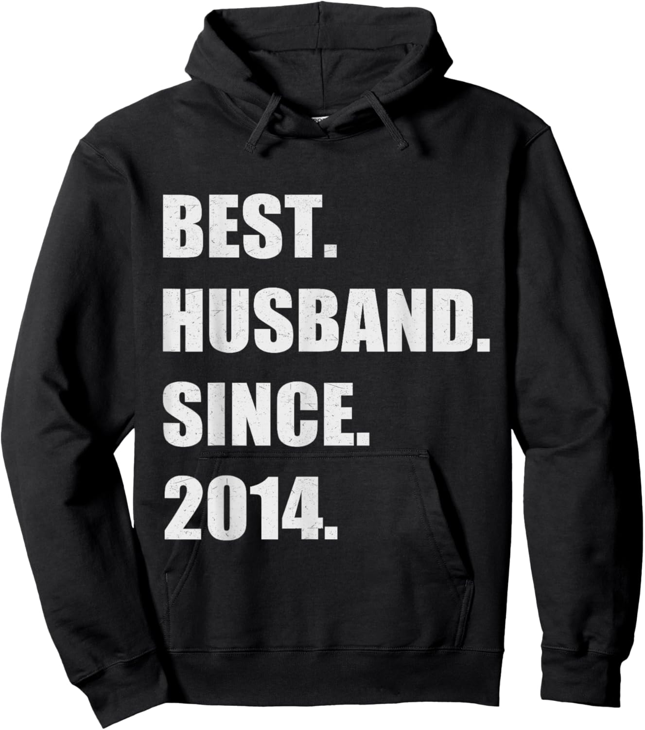12th Wedding Anniversary - Best Husband Since 2014 Hoodie - Hoodie | Black