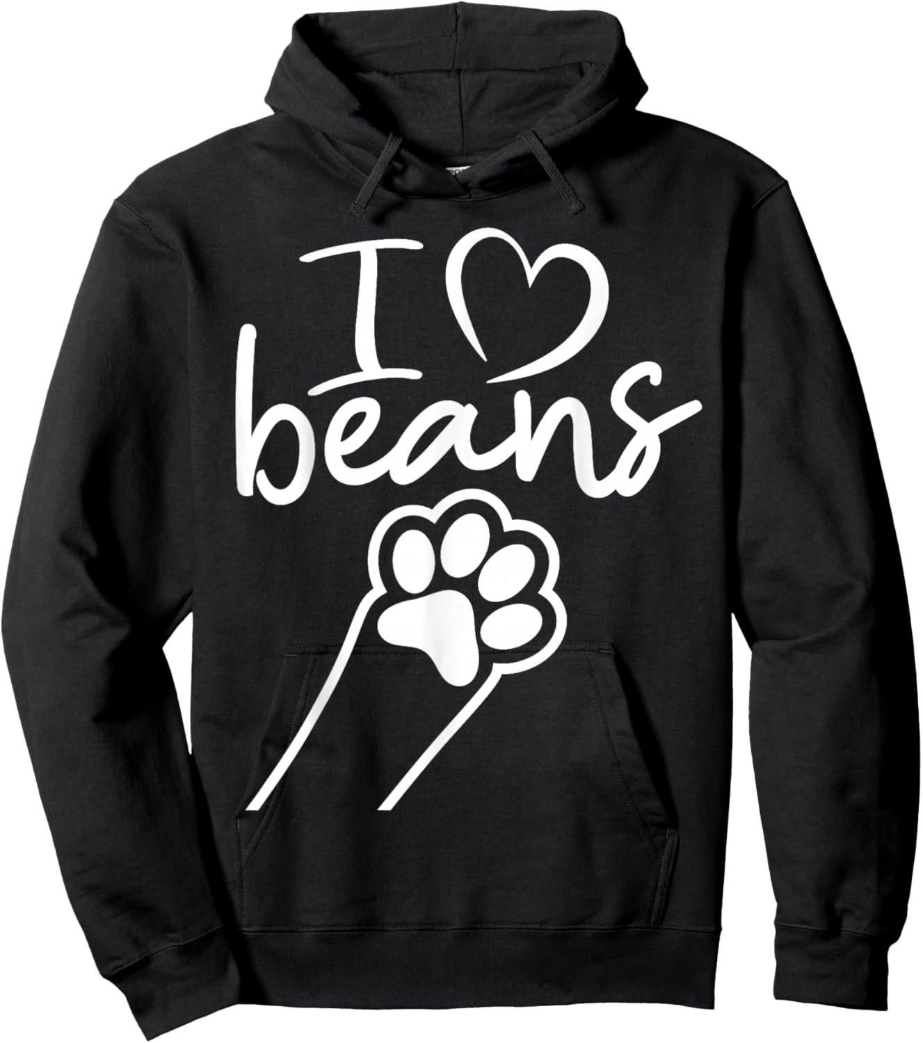 I love beans adorable cat dog paw cat lover cat toe beans Hoodie - Hoodie | Black