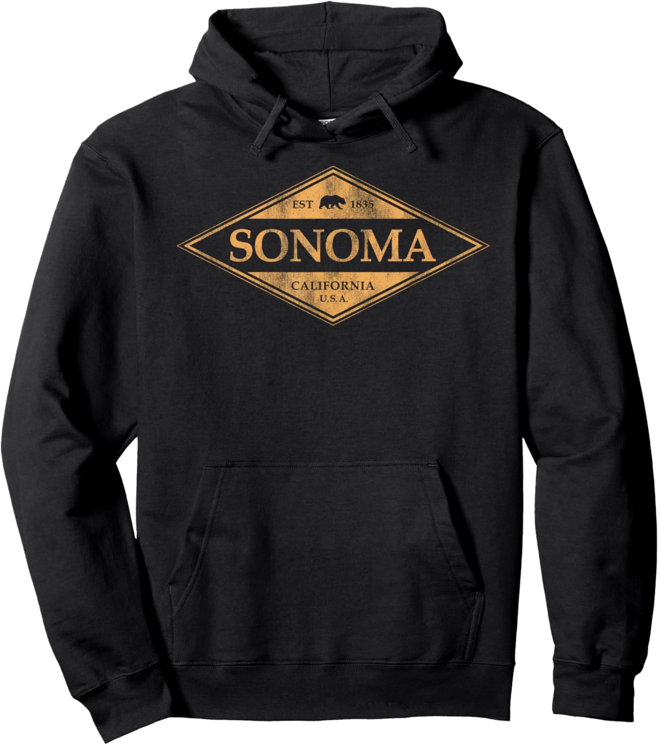 Vintage Sonoma California Bear Retro Souvenir Hoodie - Hoodie | Black