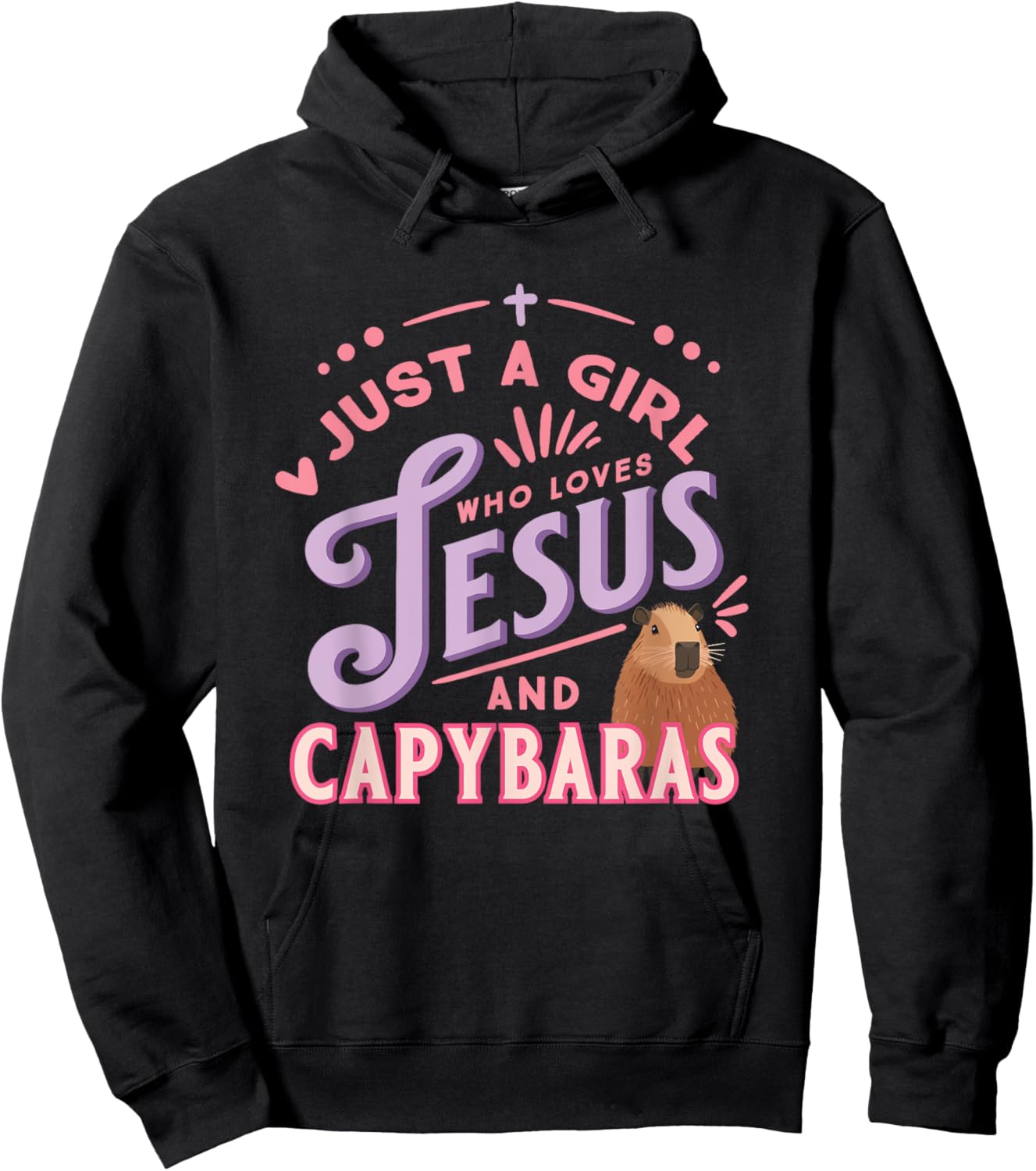 Just a Girl Who Loves Jesus and Capybaras Christian Design Hoodie - Hoodie | Black