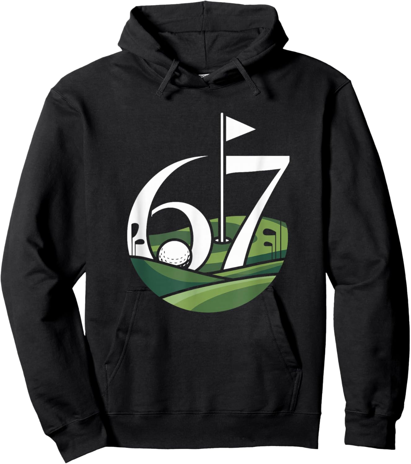 Golf 67 Six Seven Alpha Slang 6 7 Meme Kids Golfer Golfing Hoodie - Hoodie | Black