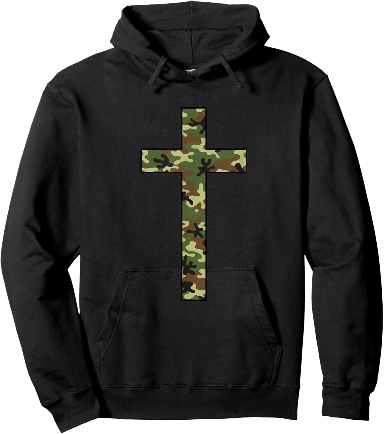 Christian Camo Cross - Military Faith Camouflage Cross Hoodie - Hoodie | Black