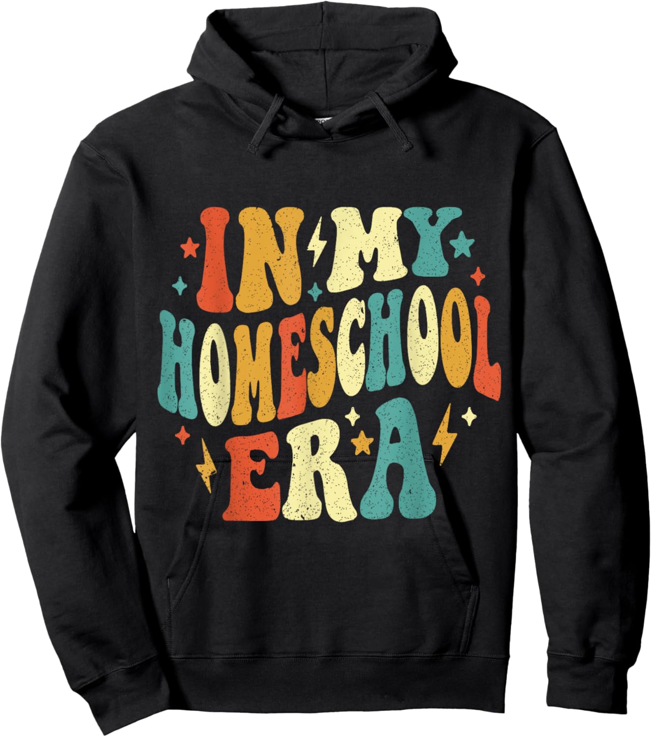 In My Homeschool Era Funny Homeschool Retro Vintage Hoodie - Hoodie | Black