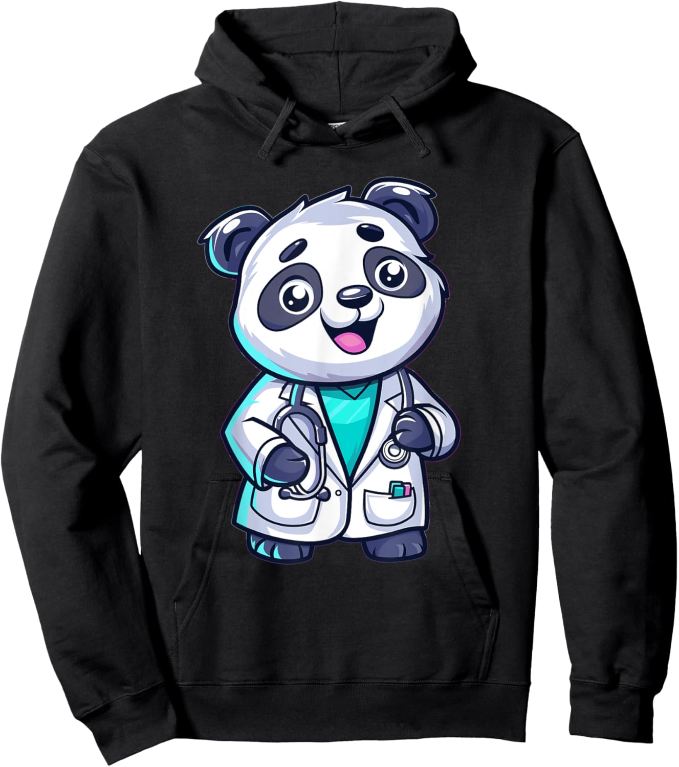 Cute Doctor Panda Hoodie - Hoodie | Black