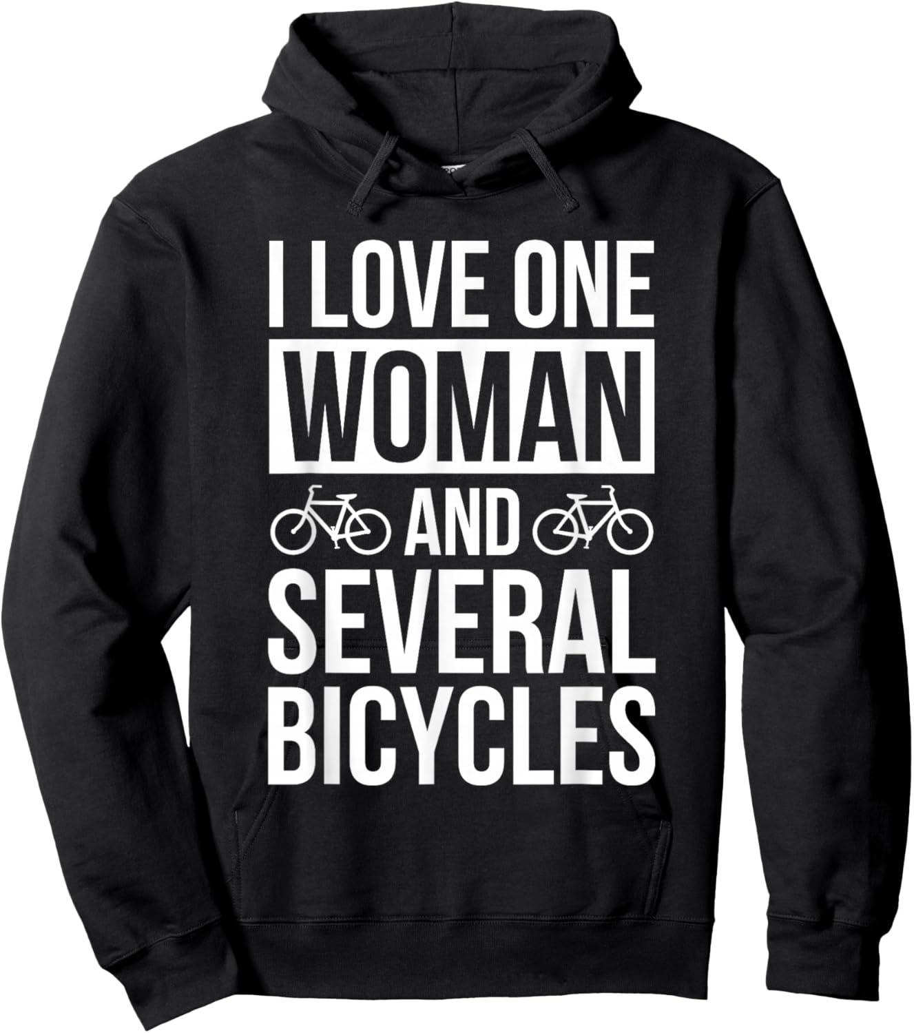 I Love One Woman and Several Bicycles Hoodie - Hoodie | Black