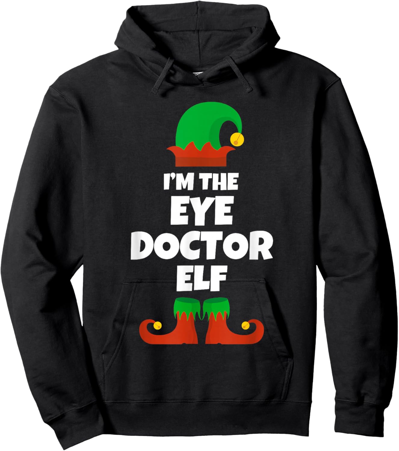 I'm The Eye Doctor Elf Family Pajama Christmas Funny Hoodie - Hoodie | Black