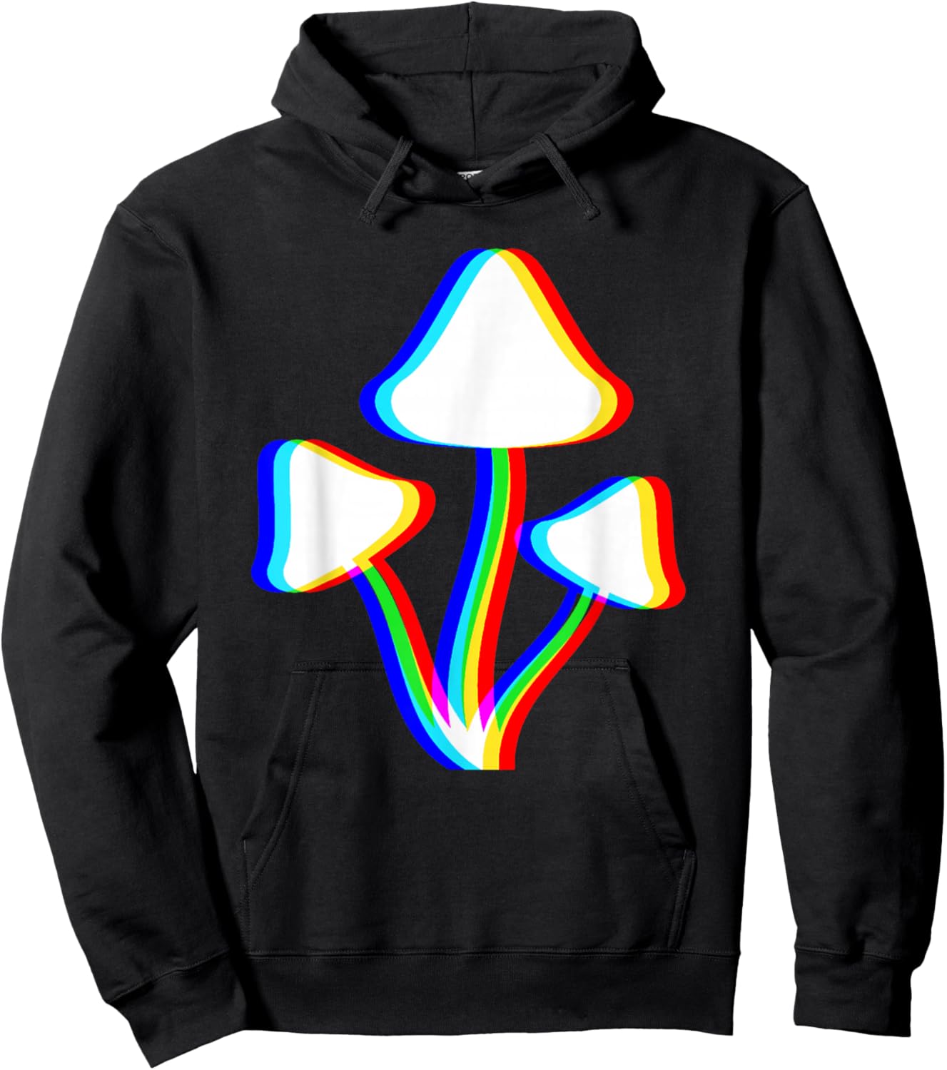 Mushroom Psychedelic EDM Trippy Vaporwave Techno Rave , Black, S Hoodie - Hoodie | Black