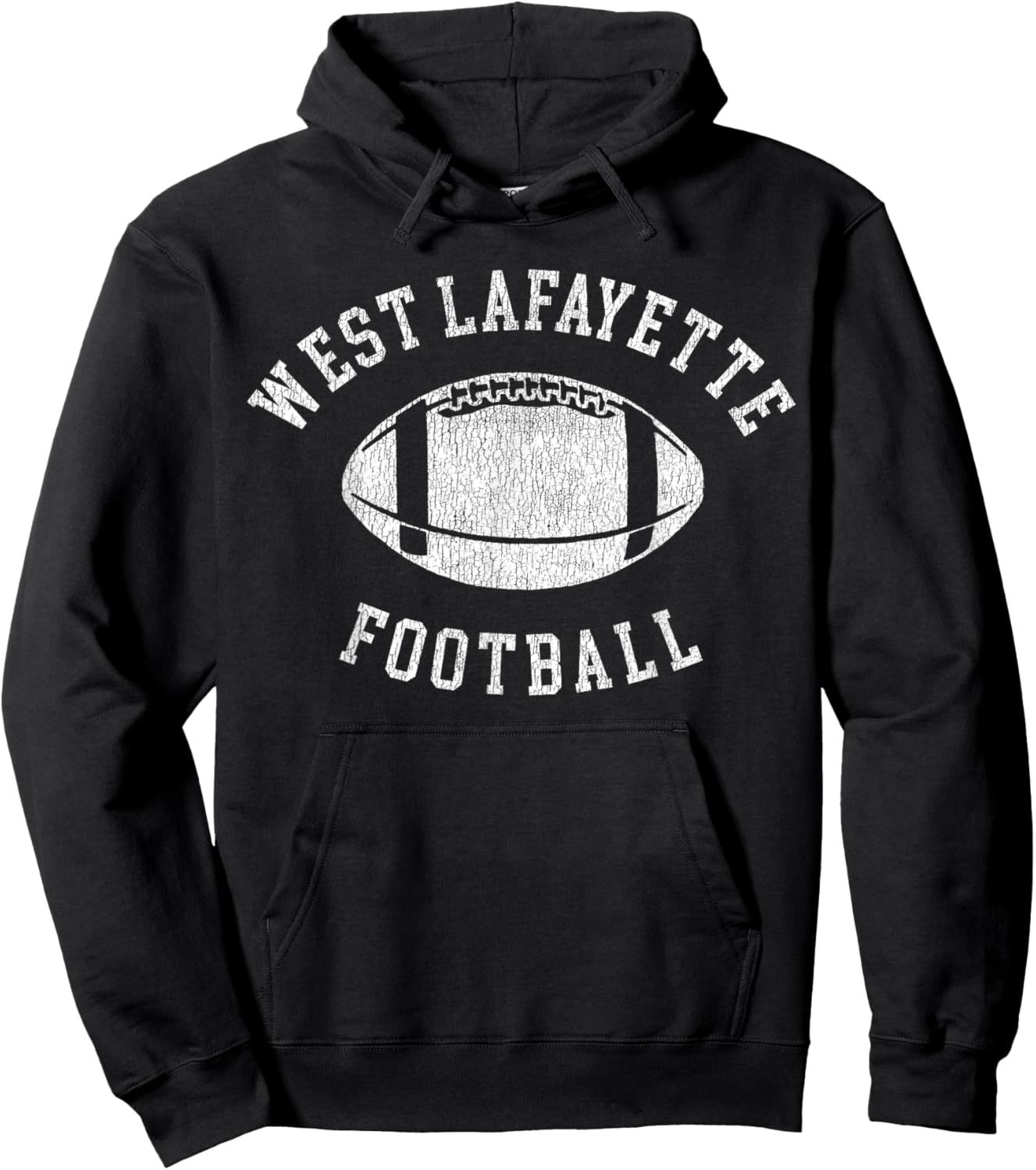 West Lafayette Football Distressed Vintage 80's Throwback Hoodie - Hoodie | Black