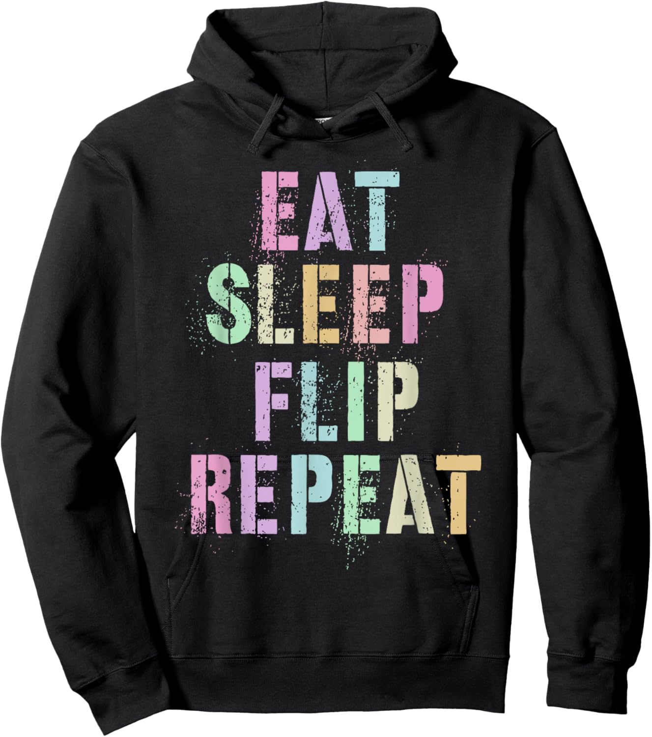 Fun Gymnast EAT SLEEP FLIP REPEAT Balance Beam Gymnastics Hoodie - Hoodie | Black