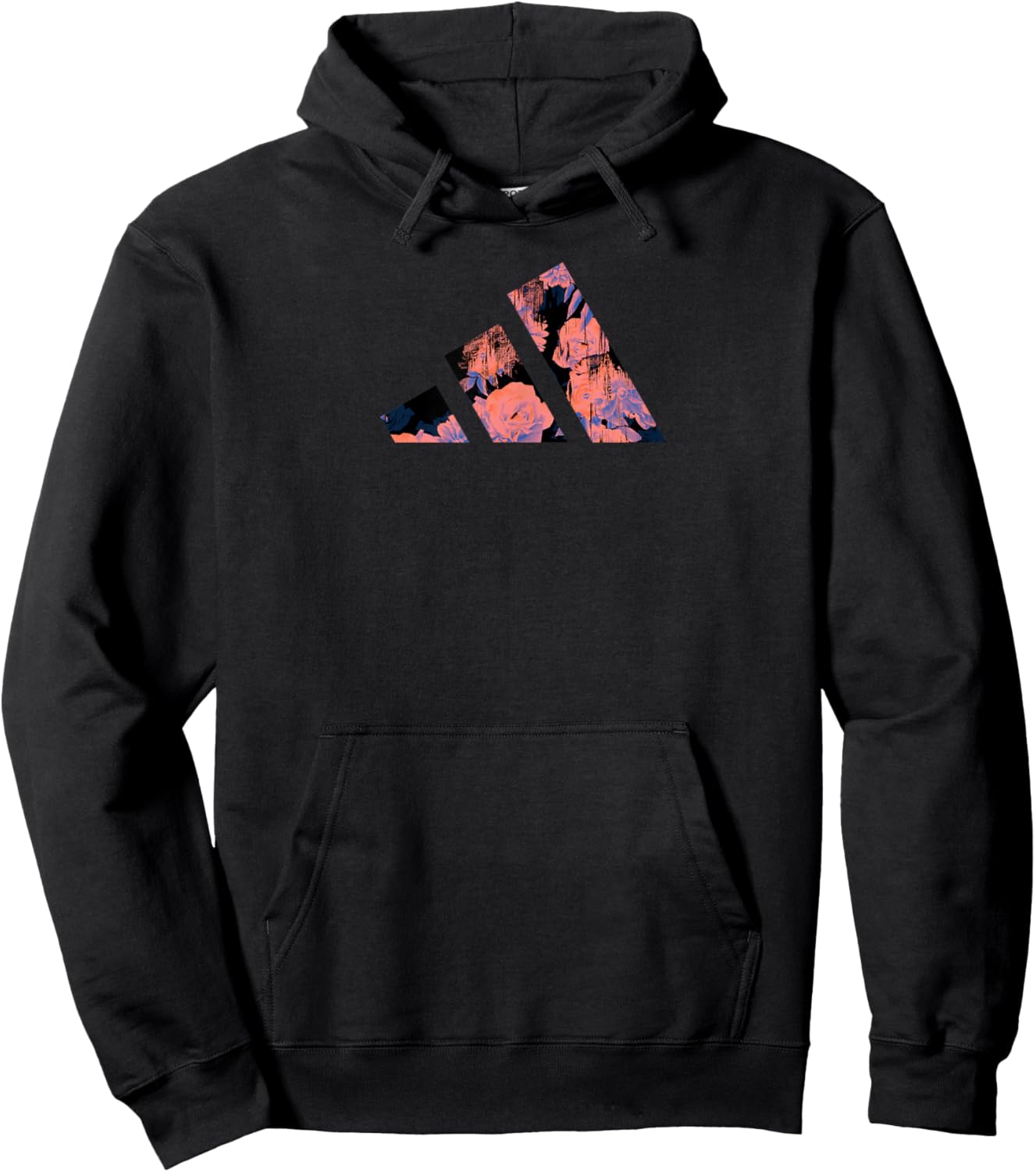 Adidas Badge of Sport Three Bar Floral Graphic Hoodie - Hoodie | Black