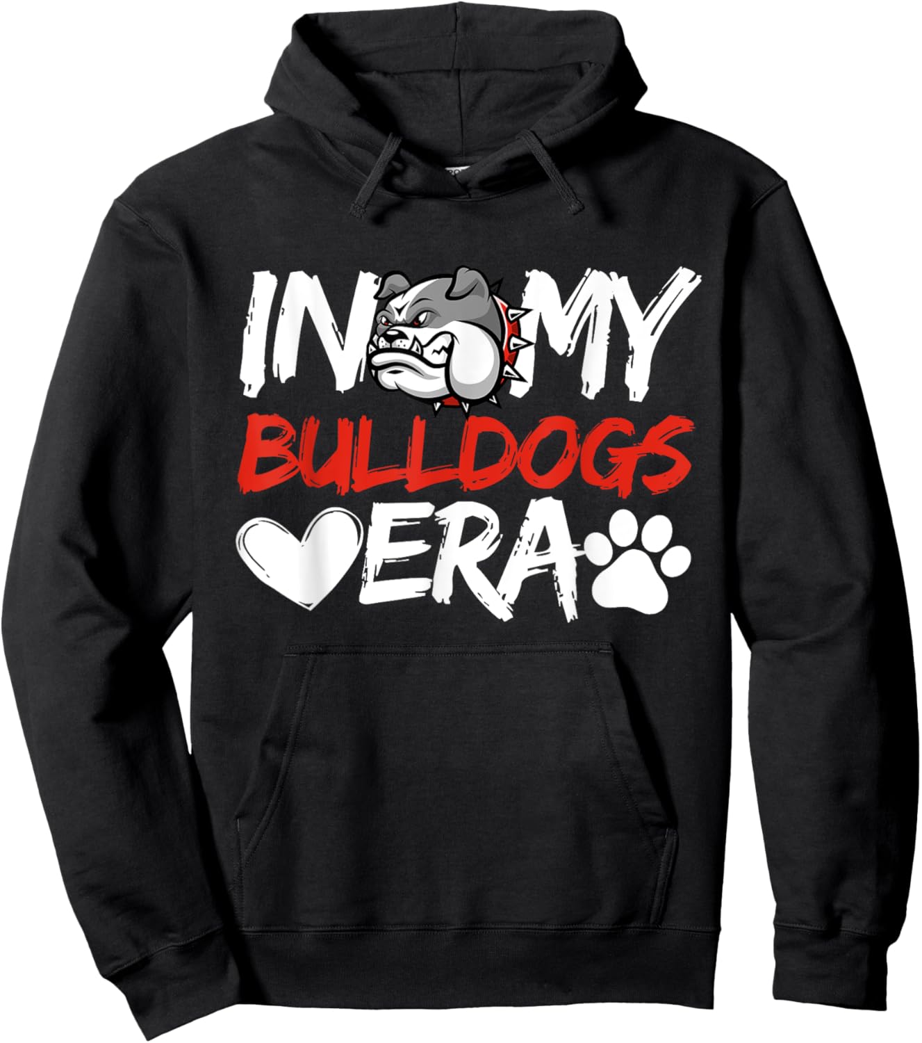 In My Bulldogs Era Bulldog Mascot Sports Fan Vintage Men Boy Hoodie - Hoodie | Black