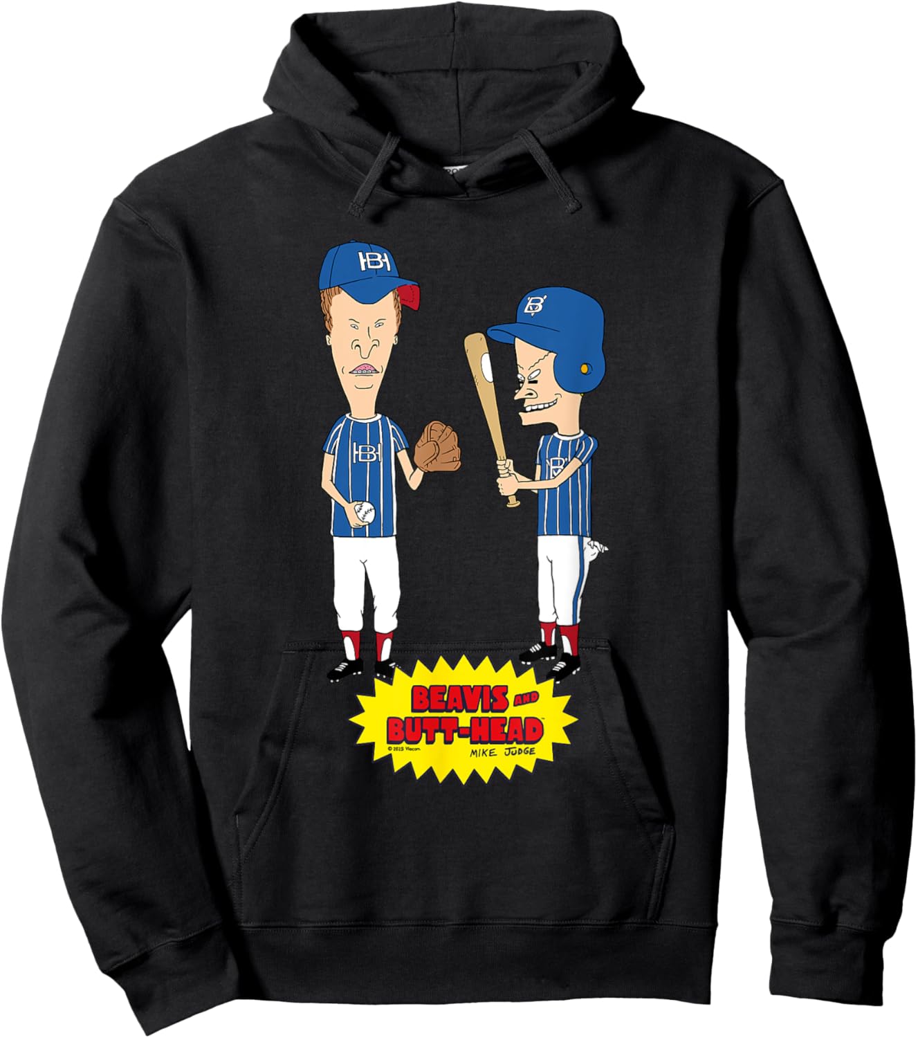 Beavis & Butt-Head Playing Baseball Sports Hoodie - Hoodie | Black