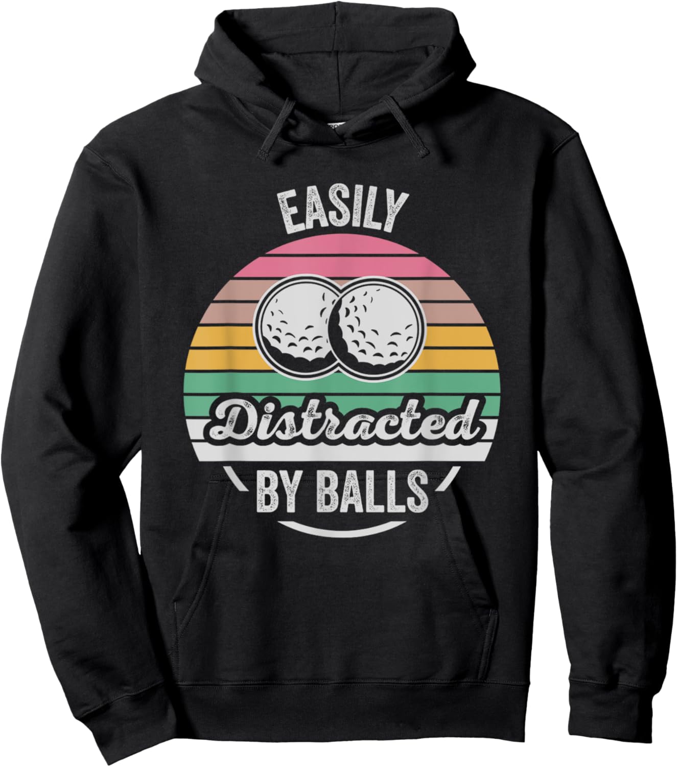 Easily Distracted By Balls Golf Humor Hoodie - Hoodie | Black