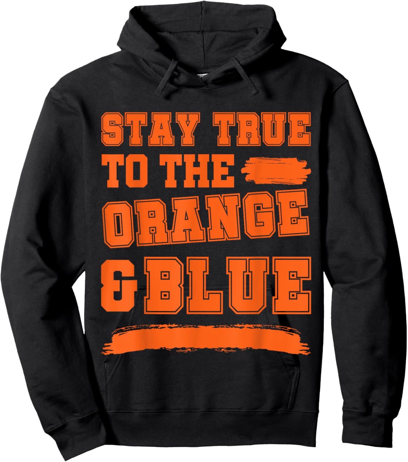Blue and Orange Game Day, Blue and Orange Hoodie - Hoodie | Black