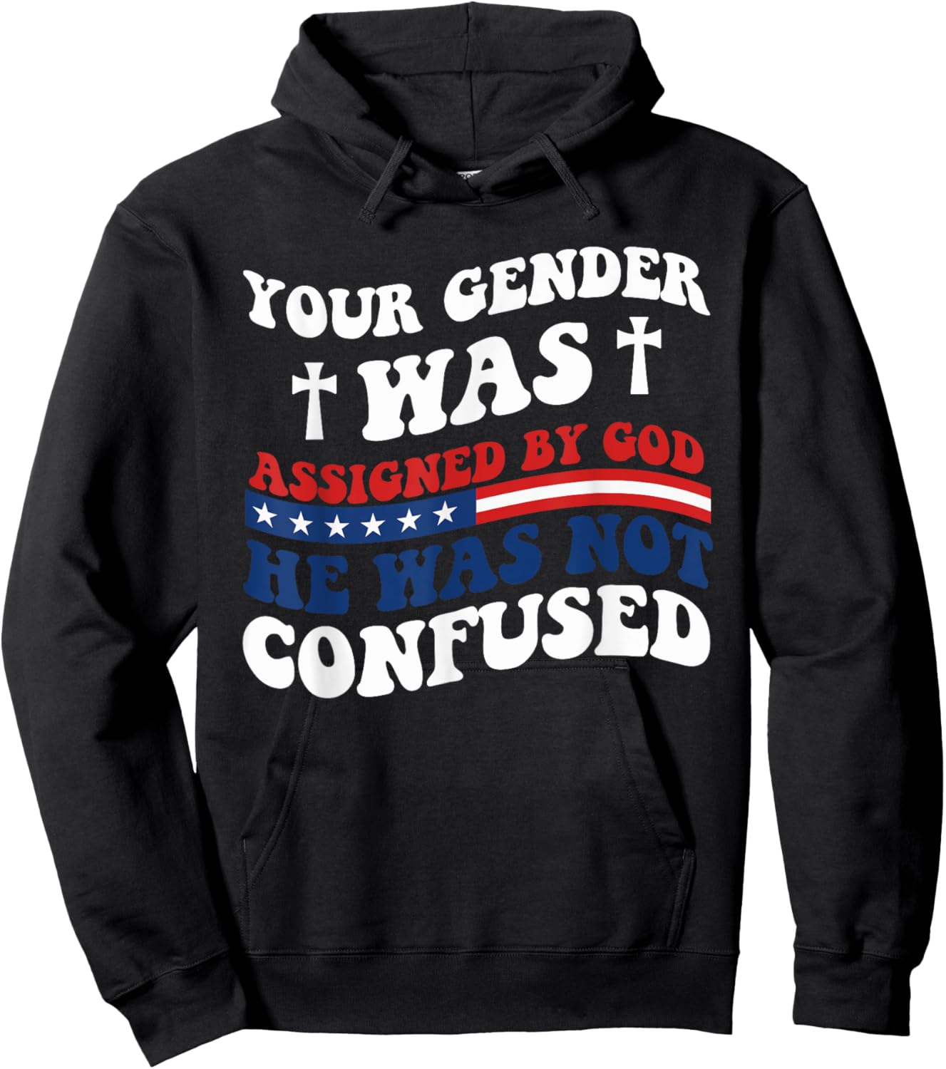 Your Gender Was Assigned By God. He Was Not Confused. Hoodie - Hoodie | Black