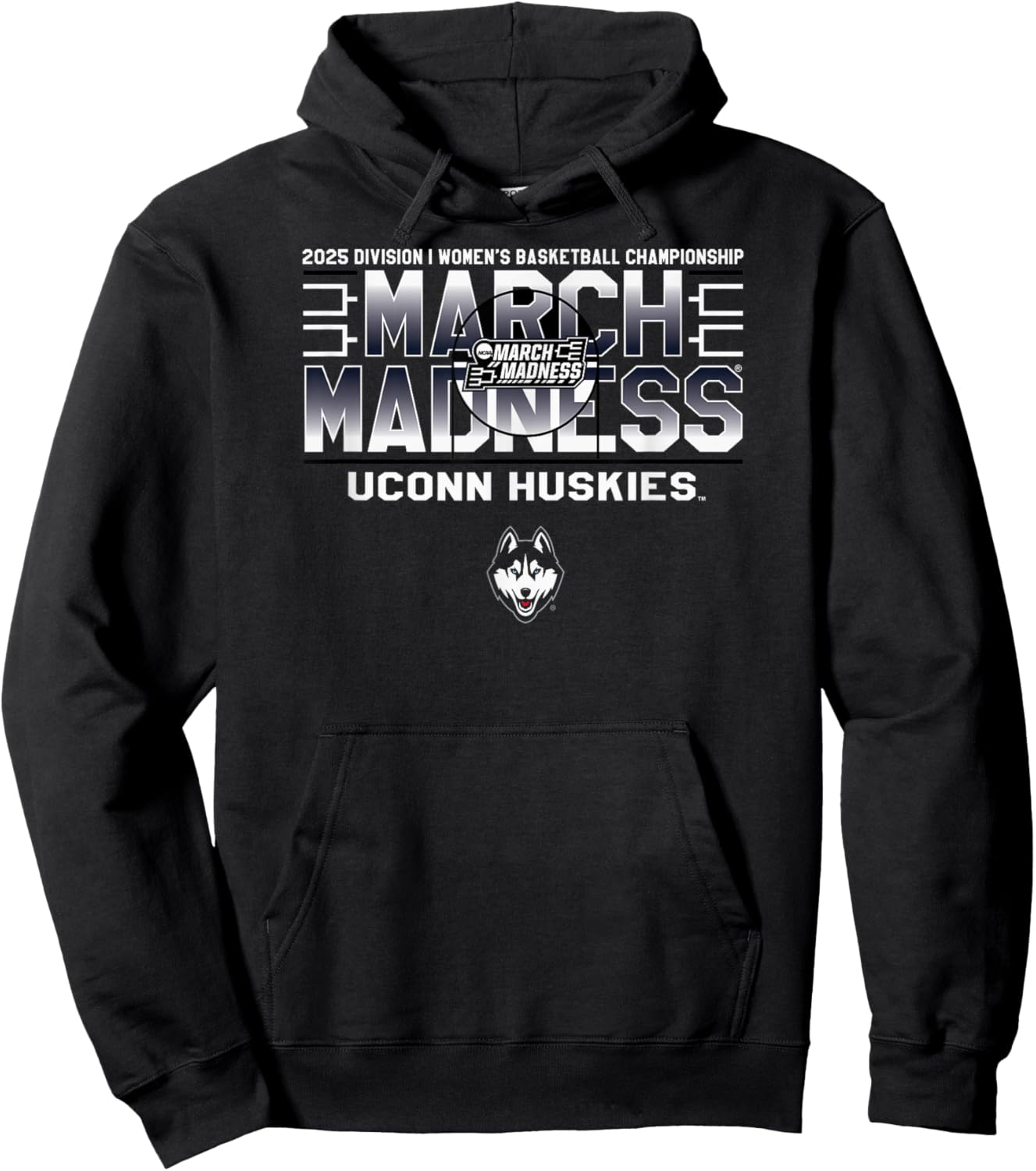 Connecticut Huskies March Madness 2025 Women's Basketball Hoodie - Hoodie | Black