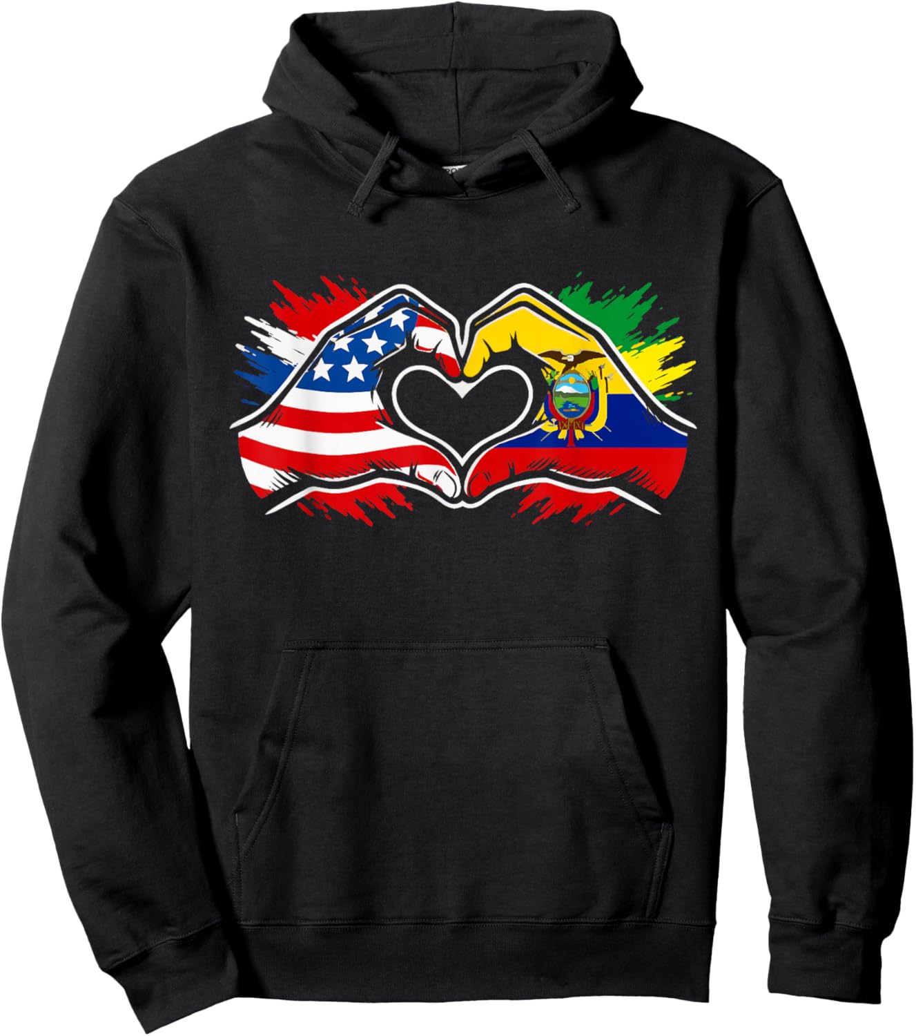 Ecuador American Flag Hoodie - Hoodie | Black