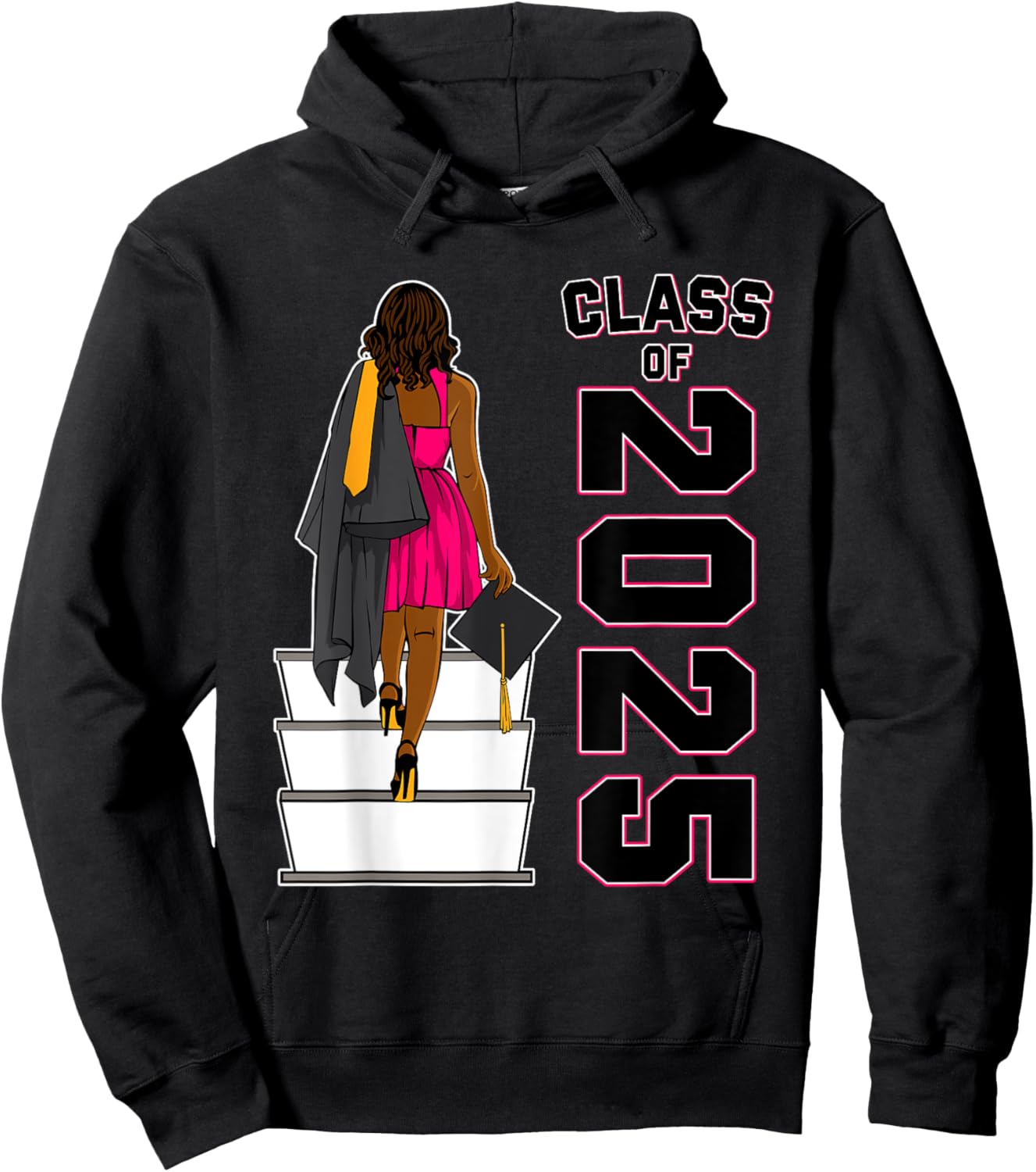 African American Afro Black Girl Graduation Class Of 2025 Hoodie - Hoodie | Black