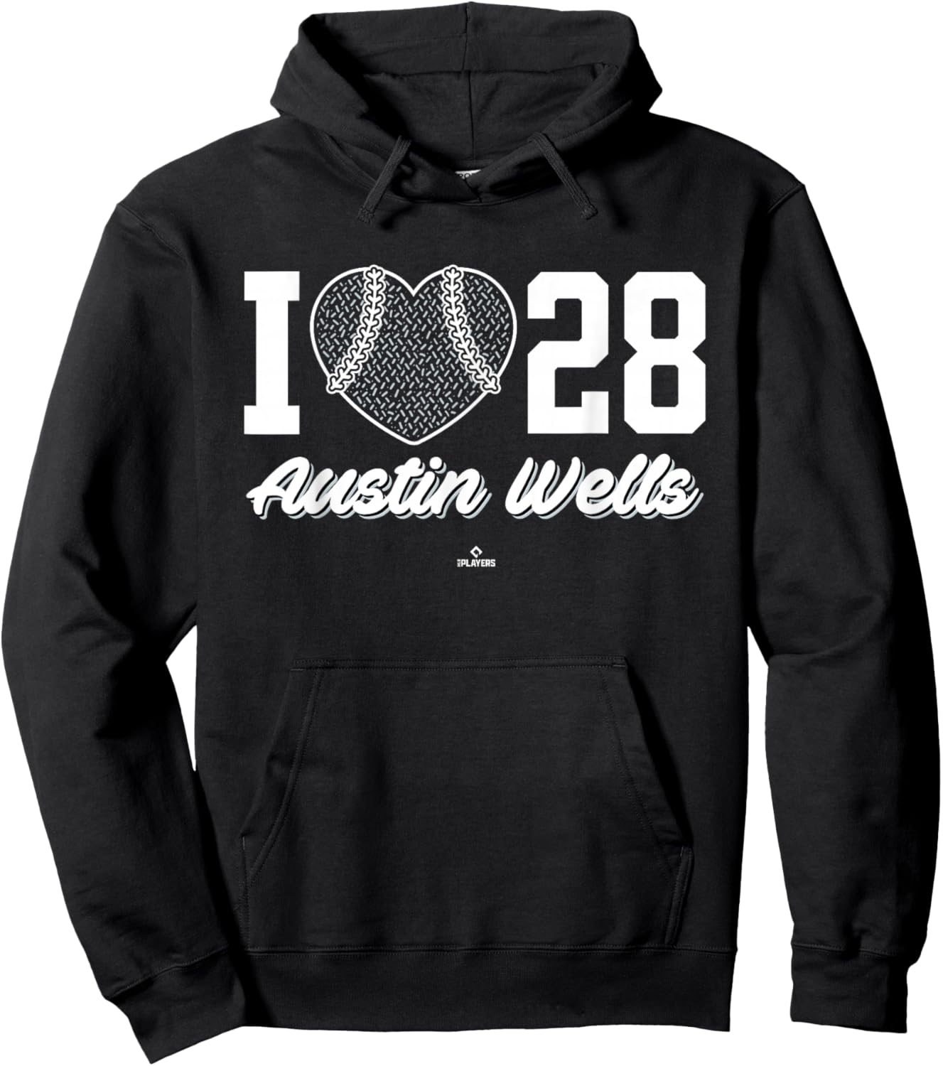 I Heart Baseball Austin Wells New York Baseball MLBPA Hoodie - Hoodie | Black