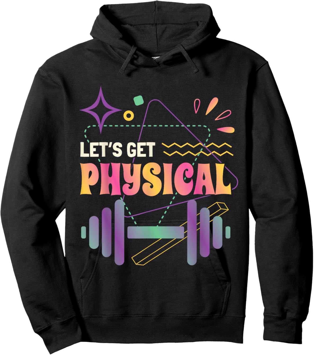 Lets Get Physical Workout Gym Totally Rad 80'S Fitness Hoodie - Hoodie | Black