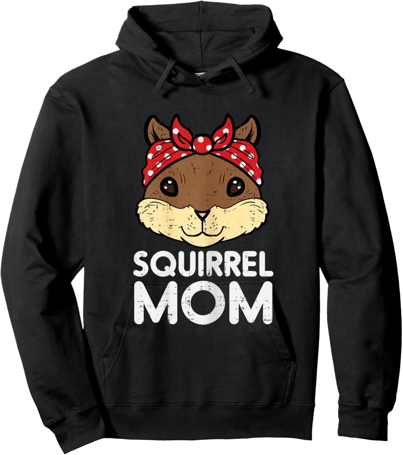 Squirrel Mom Face Head Bandana Cute Mommy Mama Rodent Women Hoodie - Hoodie | Black