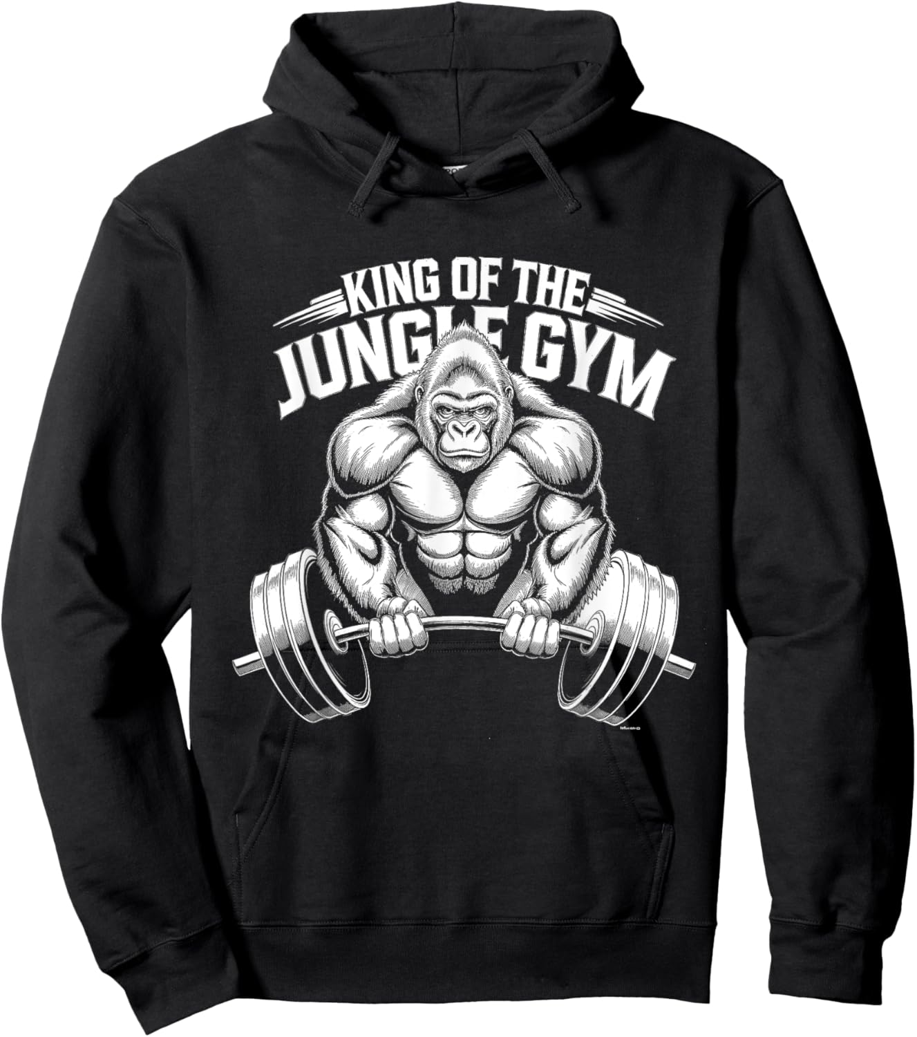 Animal Lovers Funny Quotes And Designs King of the Jungle Gym Gorilla Workout Hoodie - Hoodie | Black