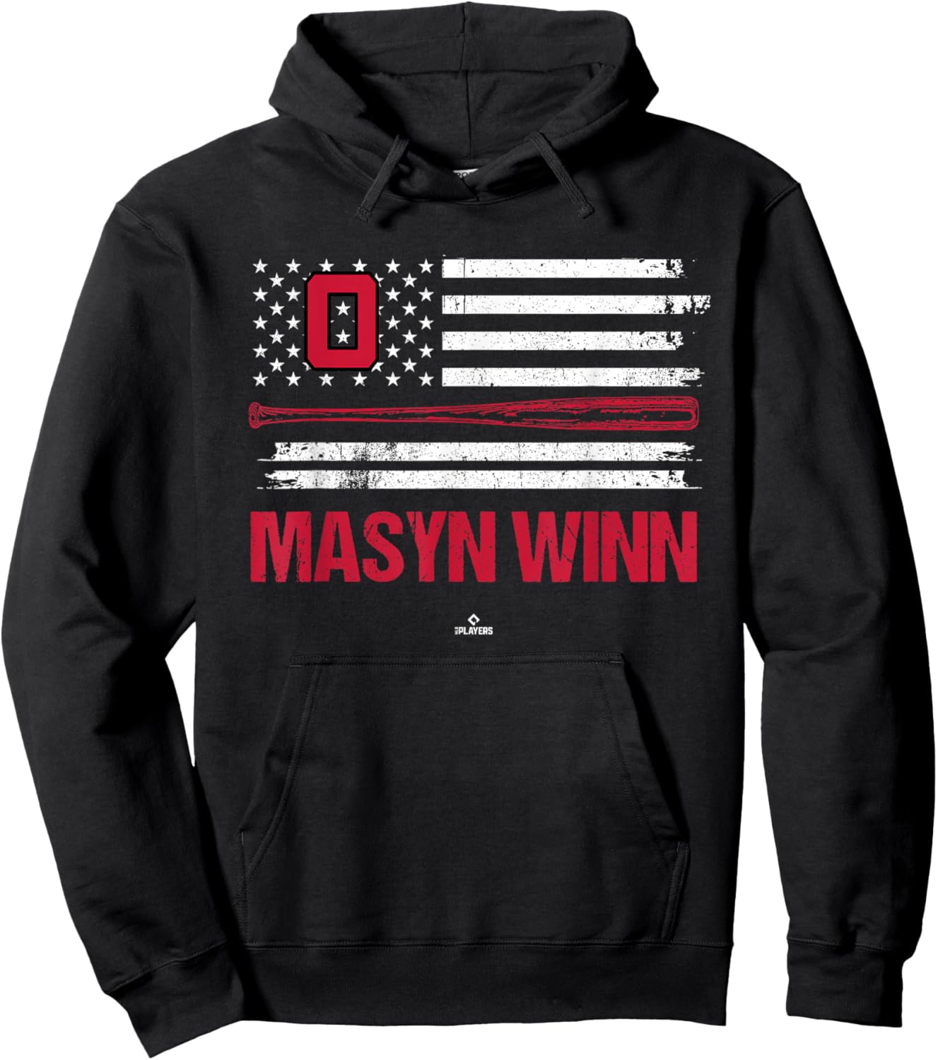 USA Flag Bat Masyn Winn St Louis Baseball MLBPA Hoodie - Hoodie | Black