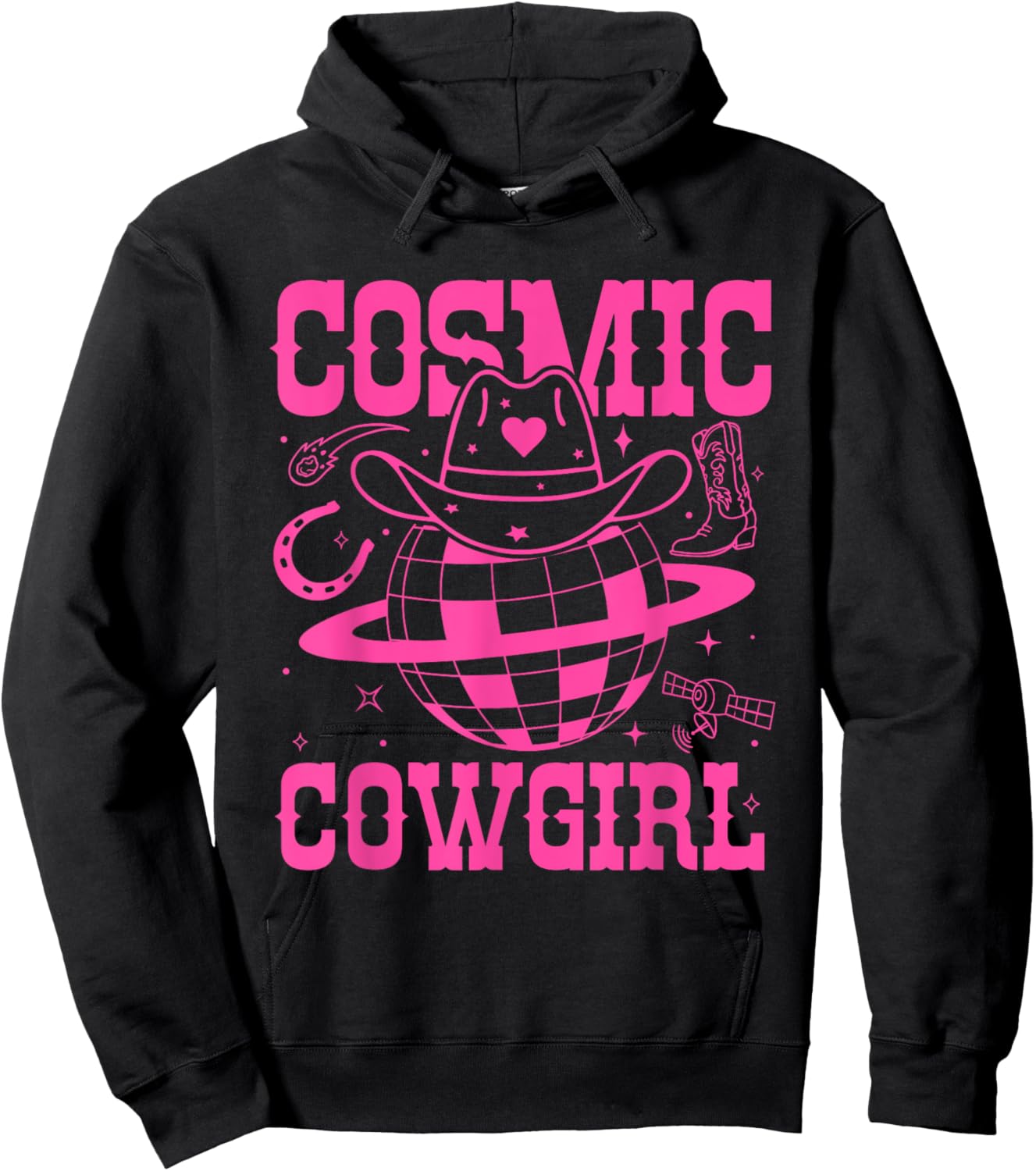 Cosmic Space Cowgirls Shirt Bachelorette Party Rodeo Girls Hoodie - Hoodie | Black