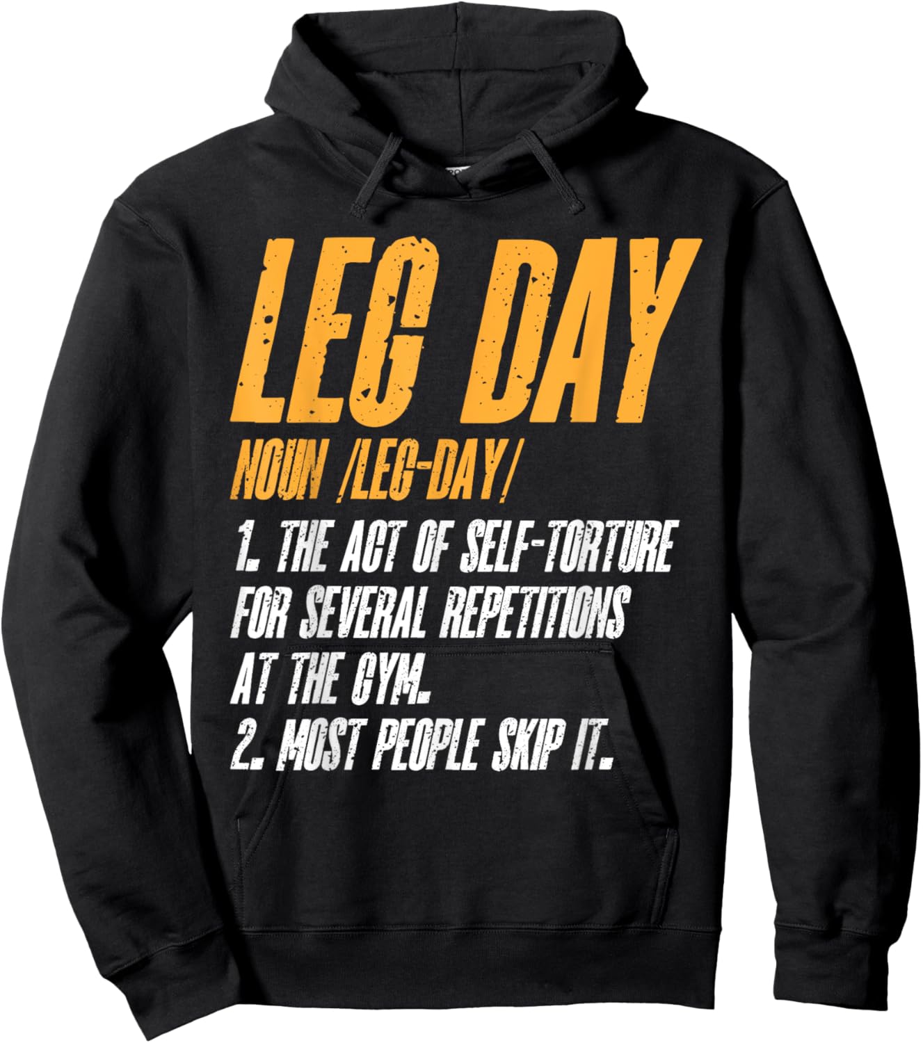 Fitness Training Workout Gym Leg Day Definition Hoodie - Hoodie | Black