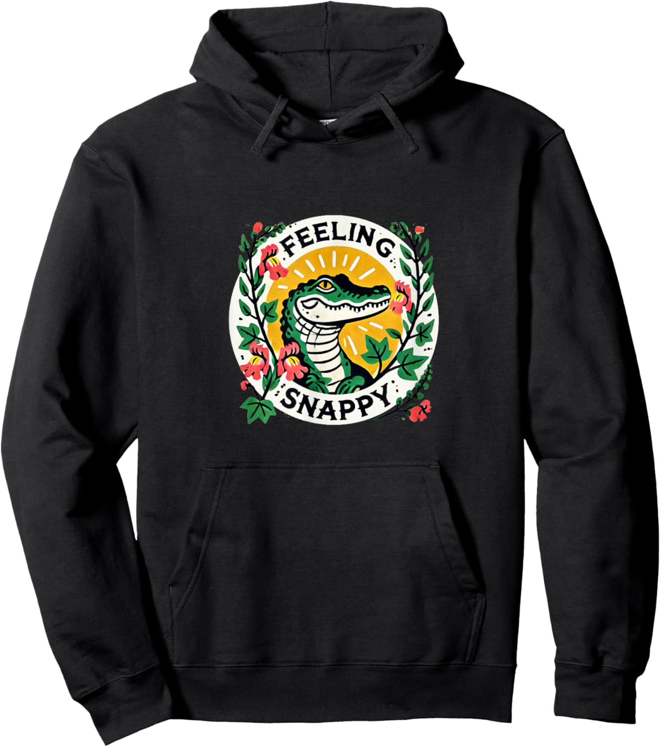 Feeling Snappy Alligator Art Hoodie - Hoodie | Black