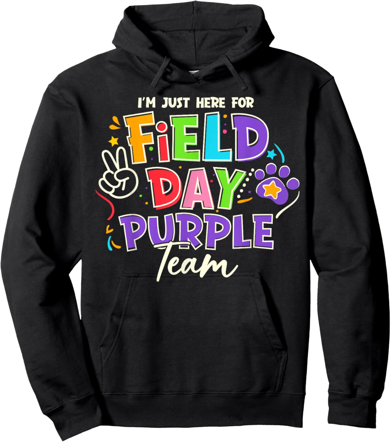 Field Day Trip Purple Team Color Game Competition Boys Girls Hoodie - Hoodie | Black