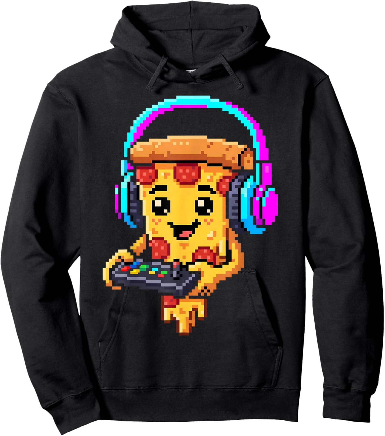 Gamer Pizza Slice Video Gaming Enthusiast Gamer Teen Boys Hoodie - Hoodie | Black