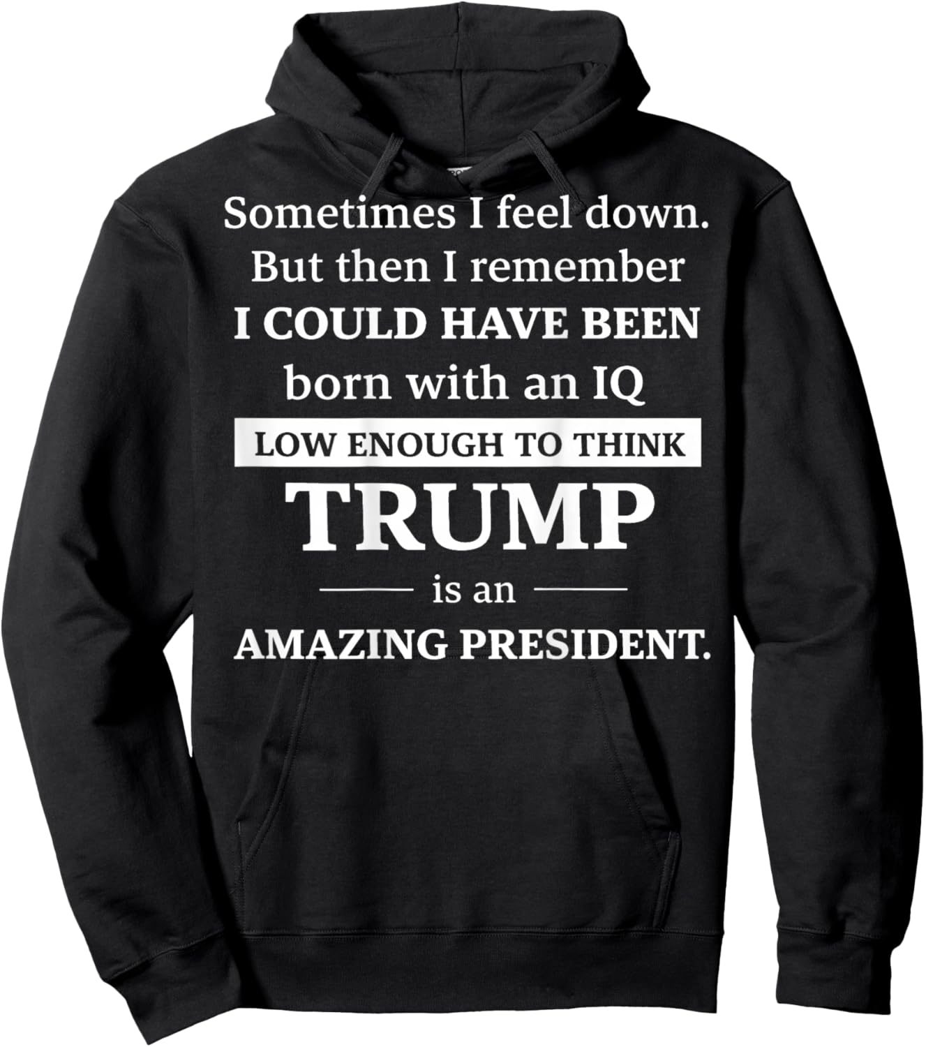 (ON Back) Sometimes I Feel Down But Then I Remember I Could Hoodie - Hoodie | Black