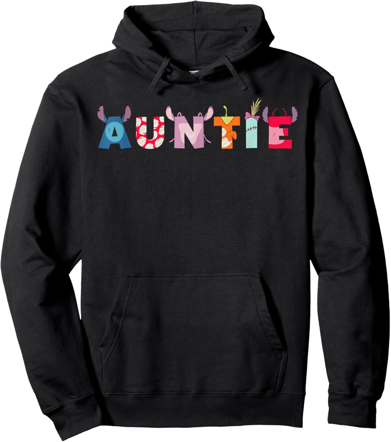 Disney Lilo & Stitch Auntie Birthday Gift Family Disney Trip Hoodie - Hoodie | Black