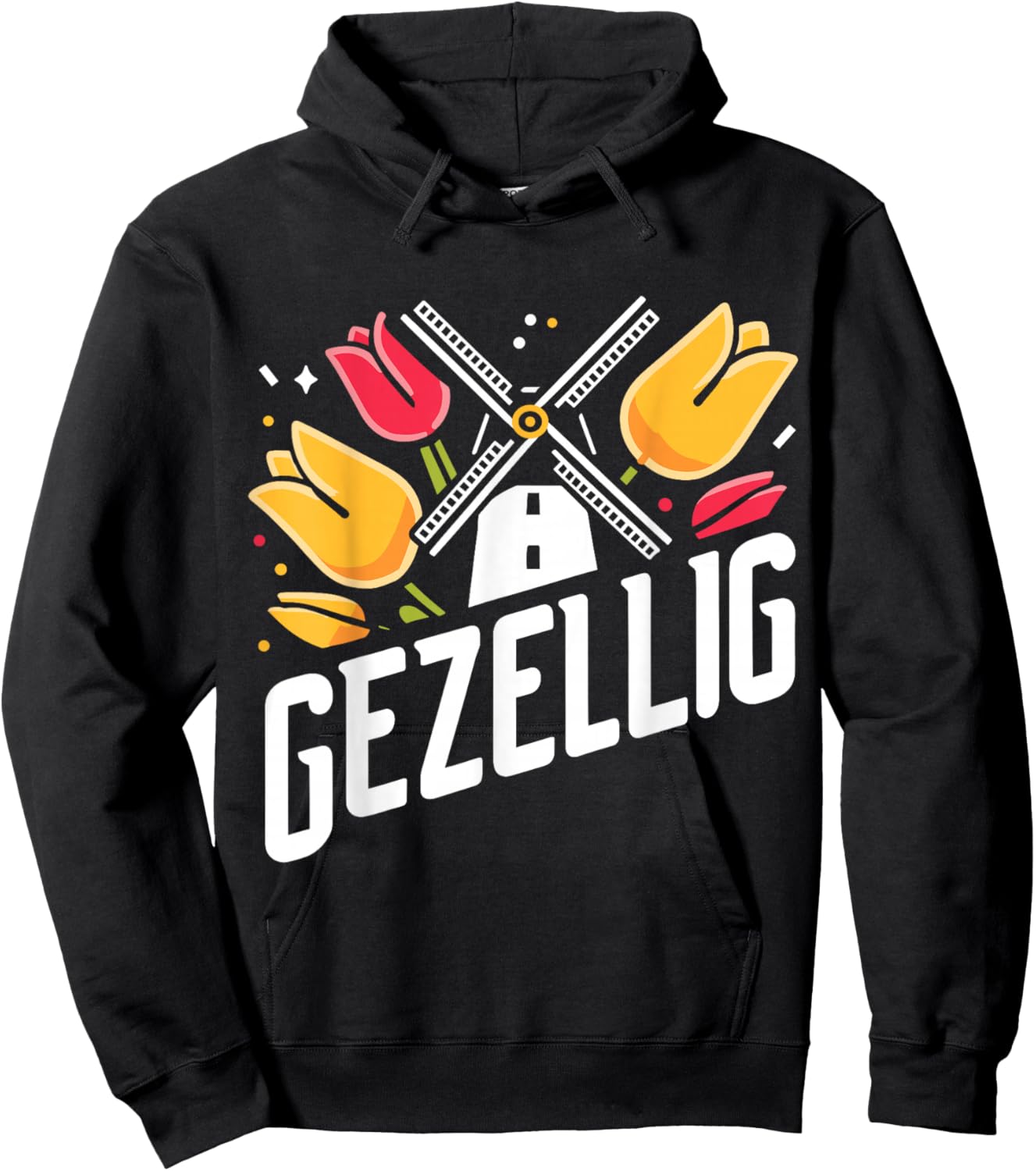 Gezellig Holland Dutch Tulip Netherlands Hoodie - Hoodie | Black